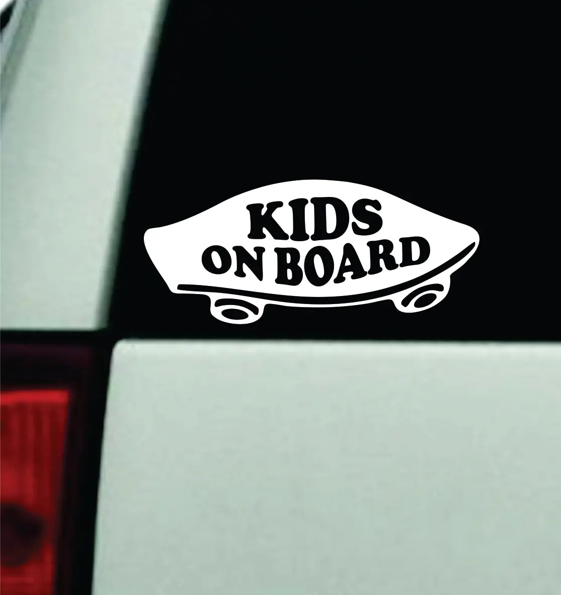 Kids On Board Skateboard Car Decal Truck Mirror Window Windshield Bumper Sticker Men Girls Family Mom Baby 1