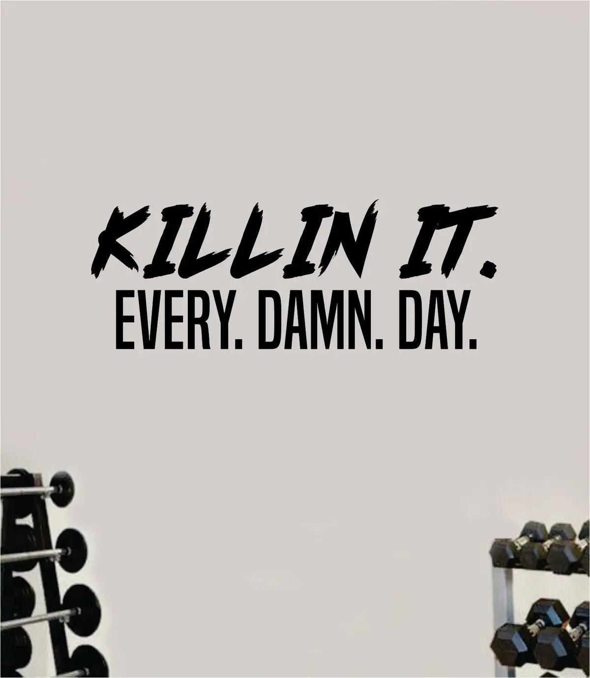 Killin It Every Damn Day Quote Wall Decal Sticker Vinyl Art Wall Bedroom Room Home Decor Inspirational Motivational Sports Lift Gym Fitness Girls Train Beast 1