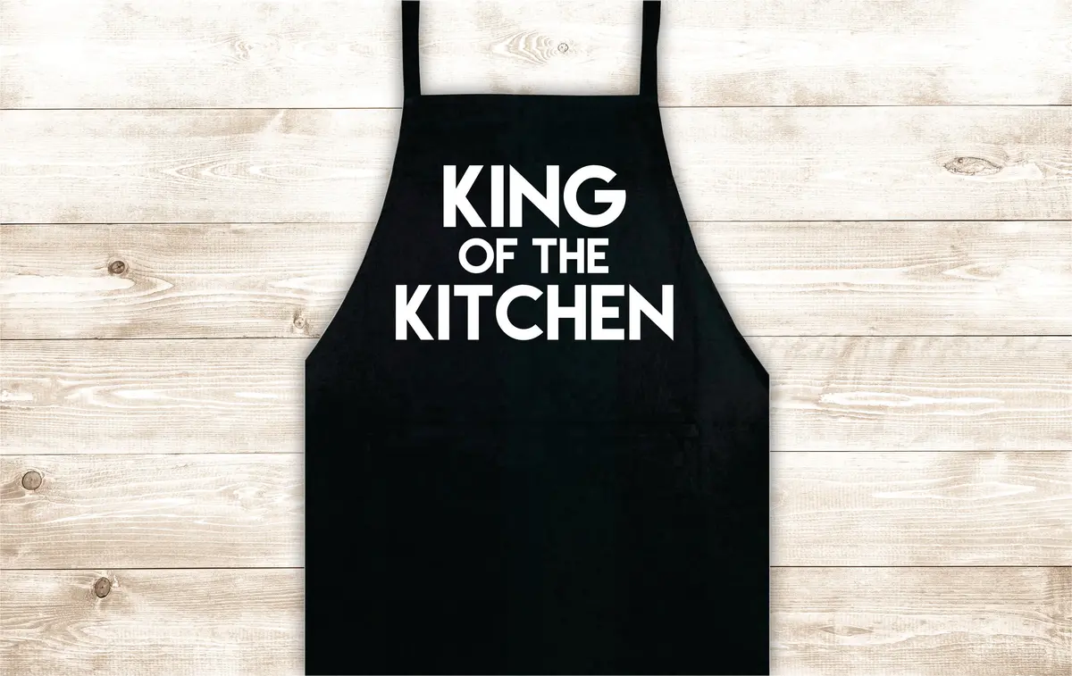 King Of The Kitchen Apron Heat Press Vinyl Bbq Barbeque Cook Grill Chef Bake Food Kitchen Funny Gift Men 1