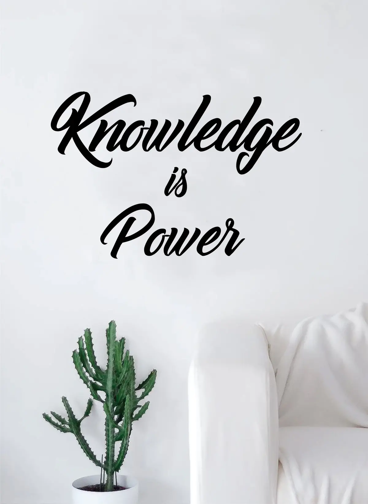 Knowledge Is Power Quote Decal Sticker Wall Vinyl Decor Art Living Room Bedroom Teacher Class Classroom Students Education Science 1
