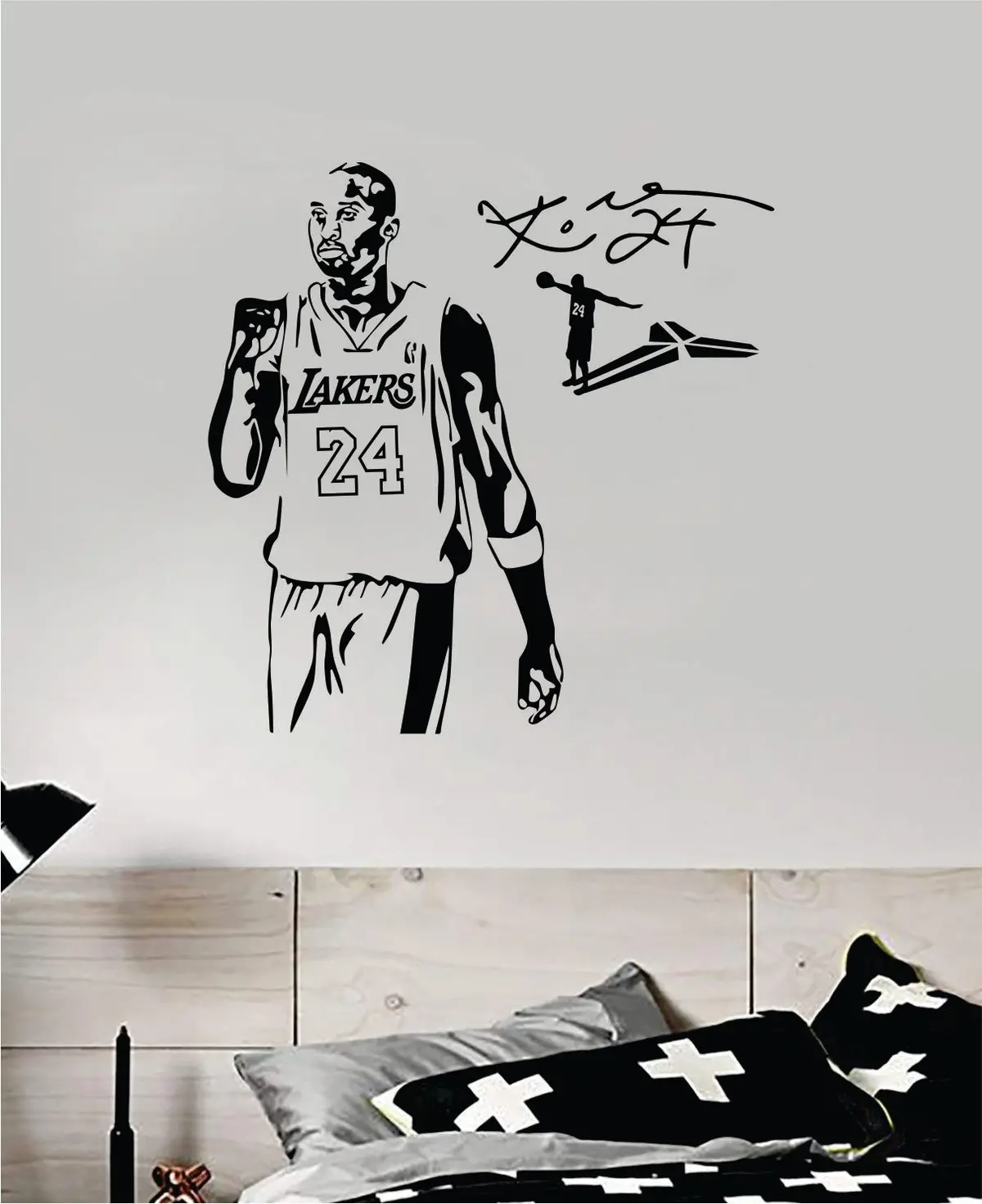 Kobe Bryant V1 Wall Decal Home Decor Sticker Art Vinyl Bedroom Room Quote Teen Kids Boy Girl Baby Sports Lakers 24 Black Mamba Basketbetball 1