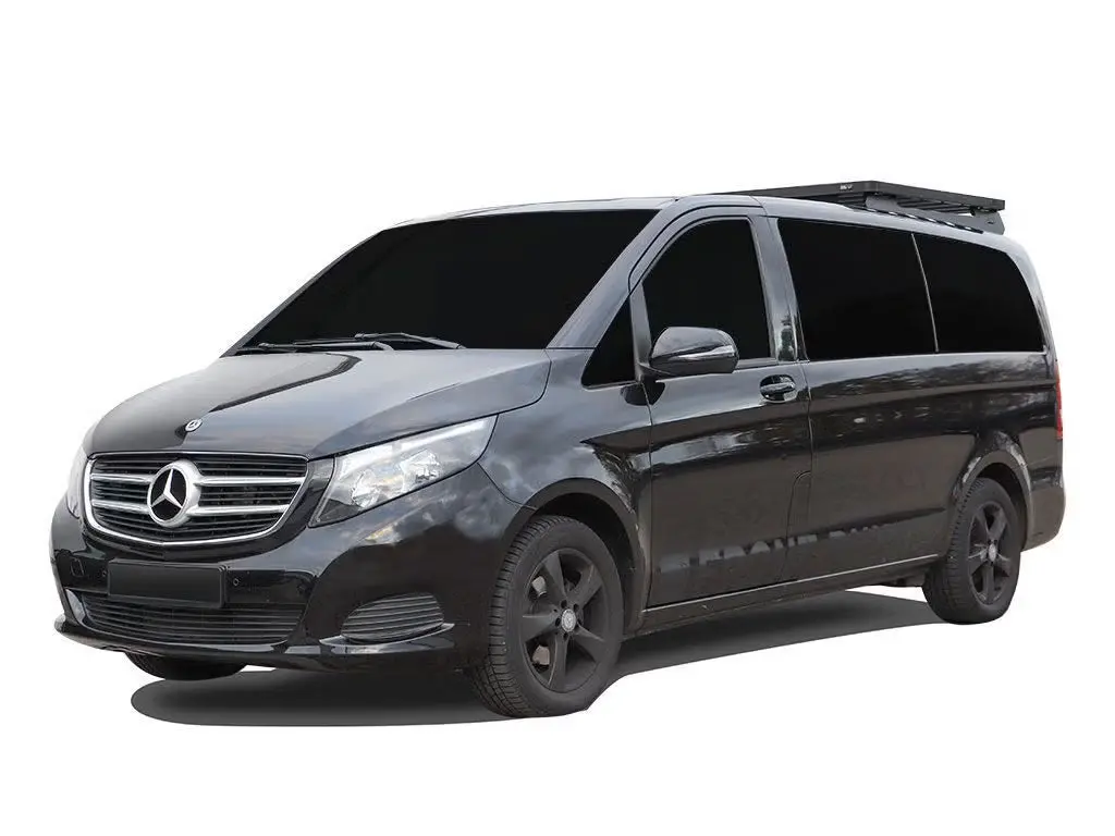 Front Runner Slimline Ii 1/2 Roof Rack Kit For Van – Fits 2014–Current Mercedes-Benz V-Class L3 / Metris 135” Wb – Black Aluminum, 1358(L) X 1425(W), No-Drill Mount (1Pc) 1