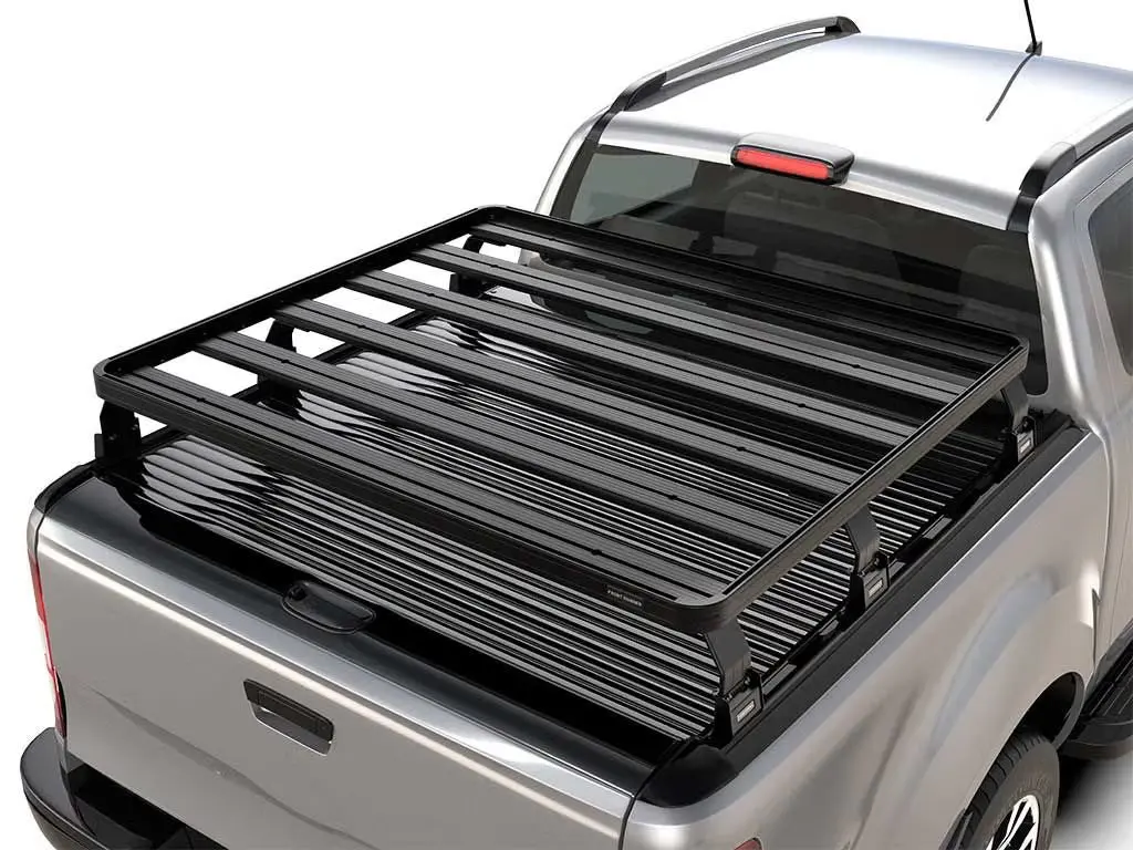 Front Runner Slimline Ii Load Bed Rack Kit For Pickup Truck – Fits Roll Top With No Oem Track – Black Aluminum, Tall, 1425(W) X 1358(L) (1Pc) 1