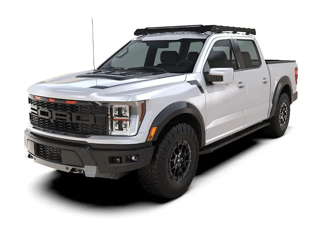 Front Runner Slimsport Roof Rack Kit For Truck – Fits 2021-Current Ford F-150 Super Crew – Black Aluminum, Lightbar Ready, Low-Profile Design (1Pc) 1