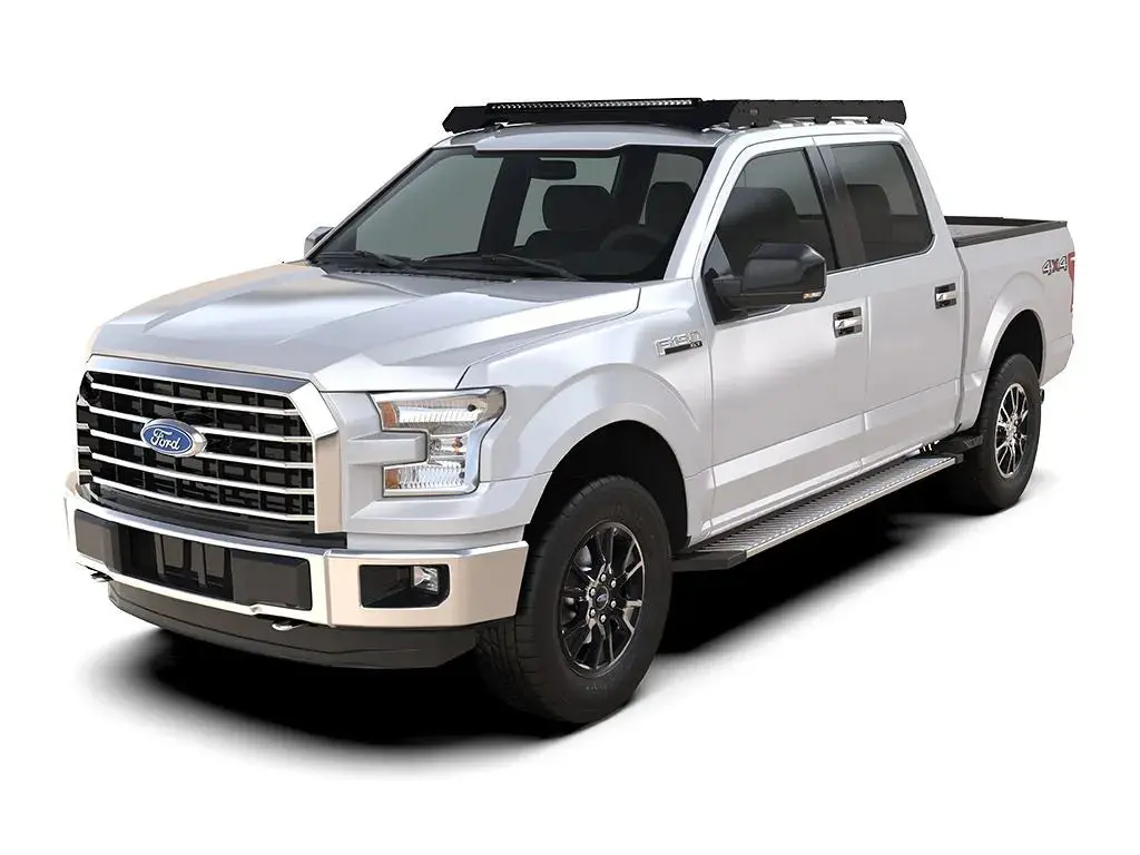 Front Runner Slimsport Roof Rack Kit For Truck – Fits 2015-2020 Ford F-150 Super Crew – Black Aluminum, Light Bar Ready (1Pc) 1