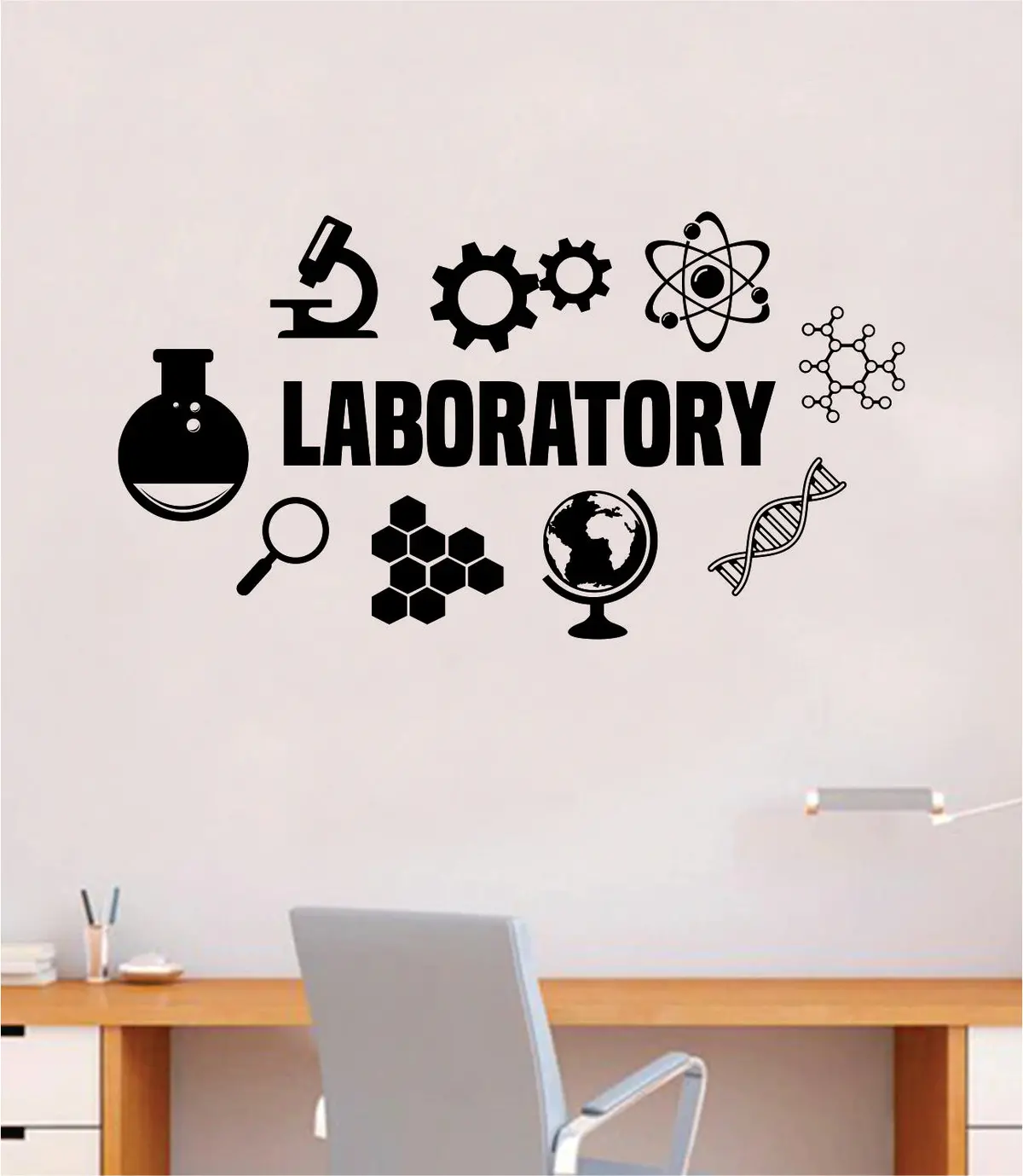 Laboratory Science  Quote Decal Sticker Wall Vinyl Art Home Room Decor Teacher School Classroom Work Job Smart Learn Chemist 1