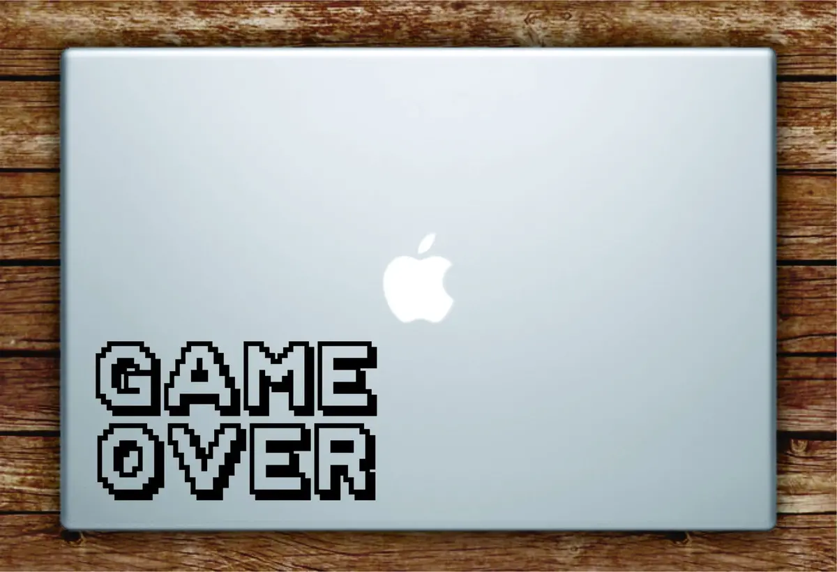 Game Over Gamer Gaming Laptop Decal Sticker Vinyl Art Quote Macbook Apple Decor Geek Nerd 1
