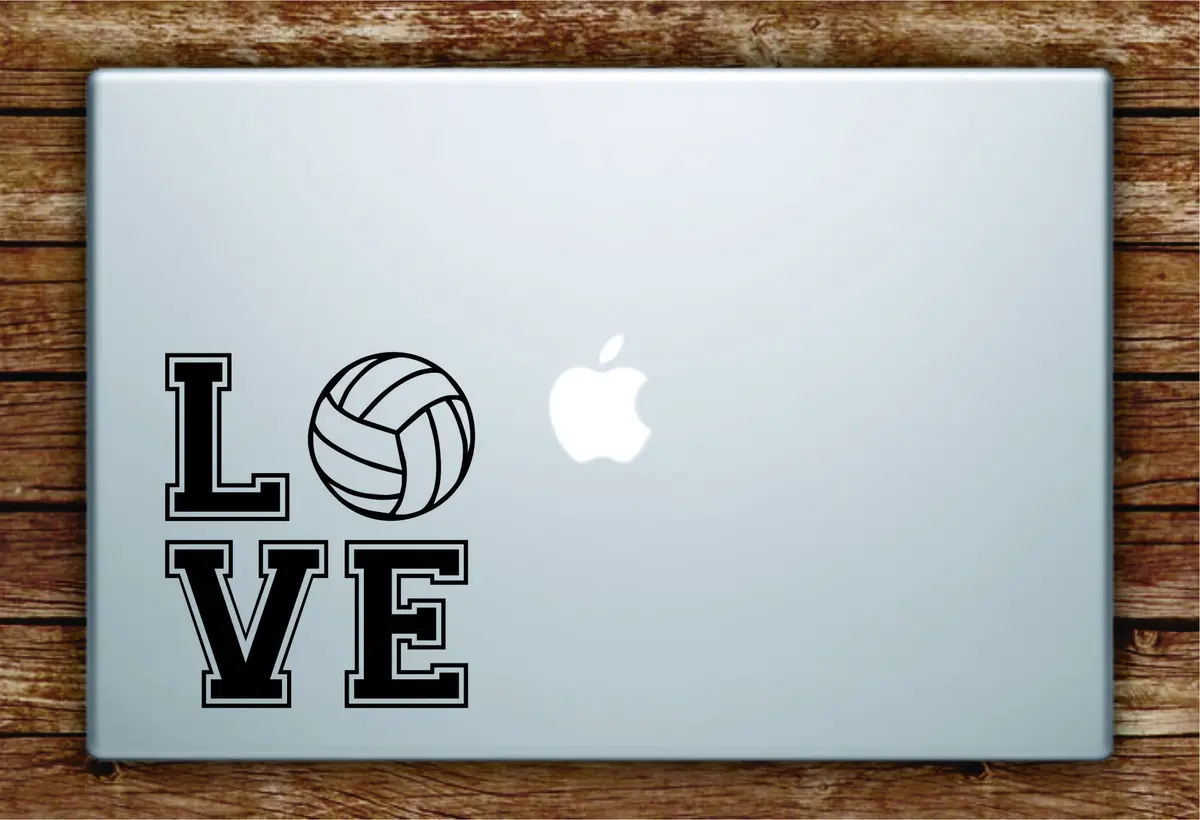 Love Volleyball Laptop Decal Sticker Vinyl Art Quote Macbook Apple Decor Sports 1