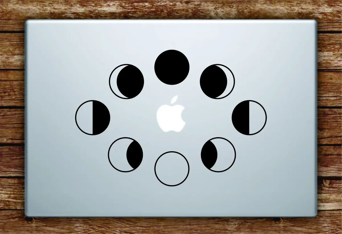 Moon Phases Laptop Decal Sticker Vinyl Art Quote Macbook Apple Decor Quote Space Stars Galaxy 1