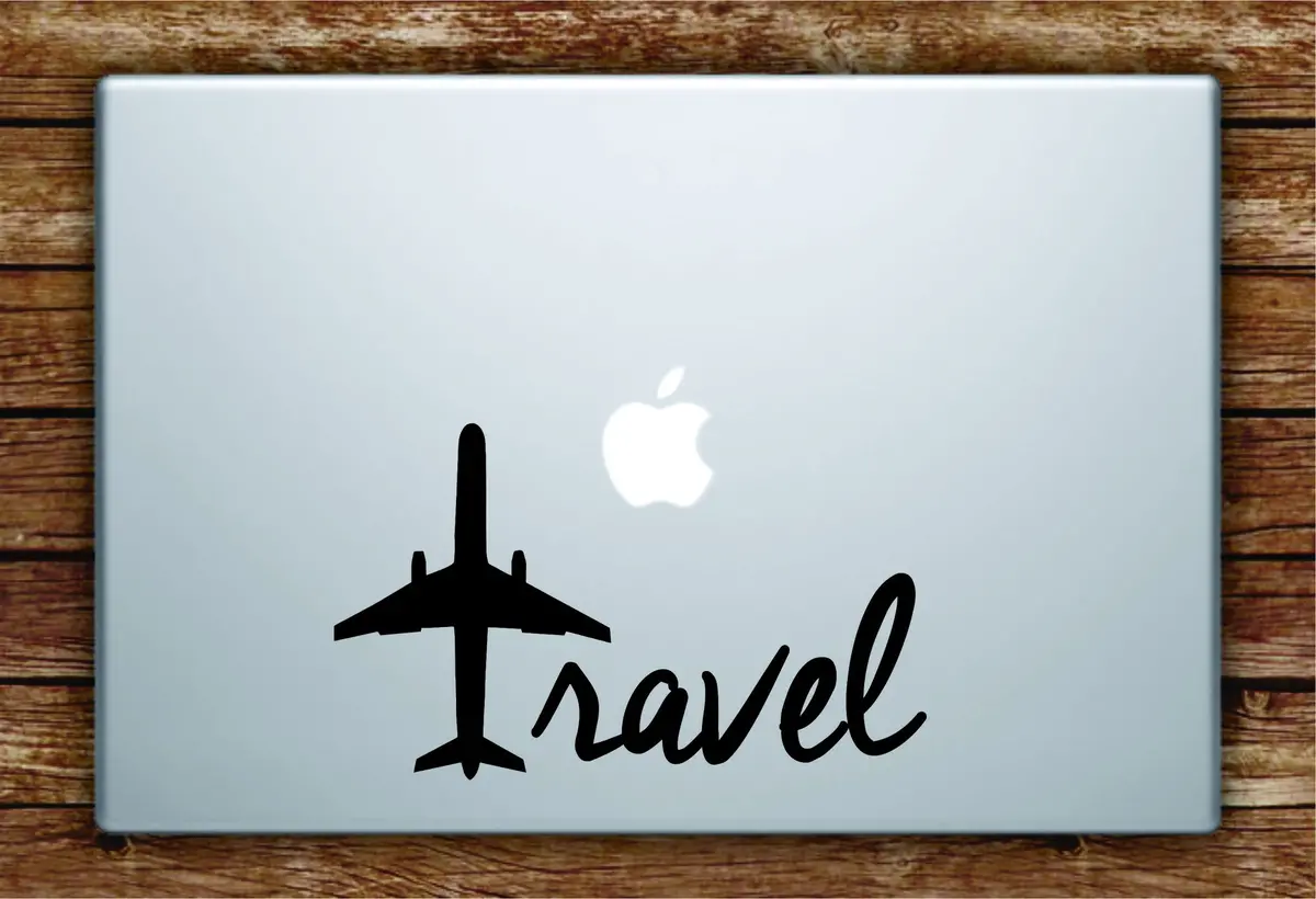 Travel Airplane Quote Laptop Decal Sticker Vinyl Art Quote Macbook Apple Decor Adventure Wanderlust 1