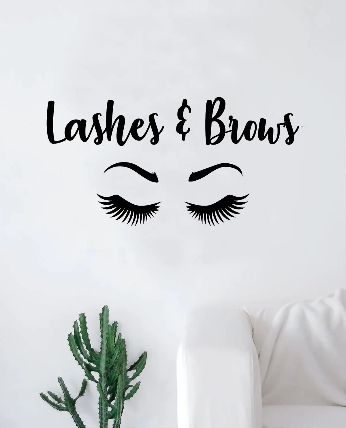 Lashes And Brows Beautiful Design Decal Sticker Wall Vinyl Decor Art Make Up Cosmetics Beauty Salon Mua Teen Girls 1