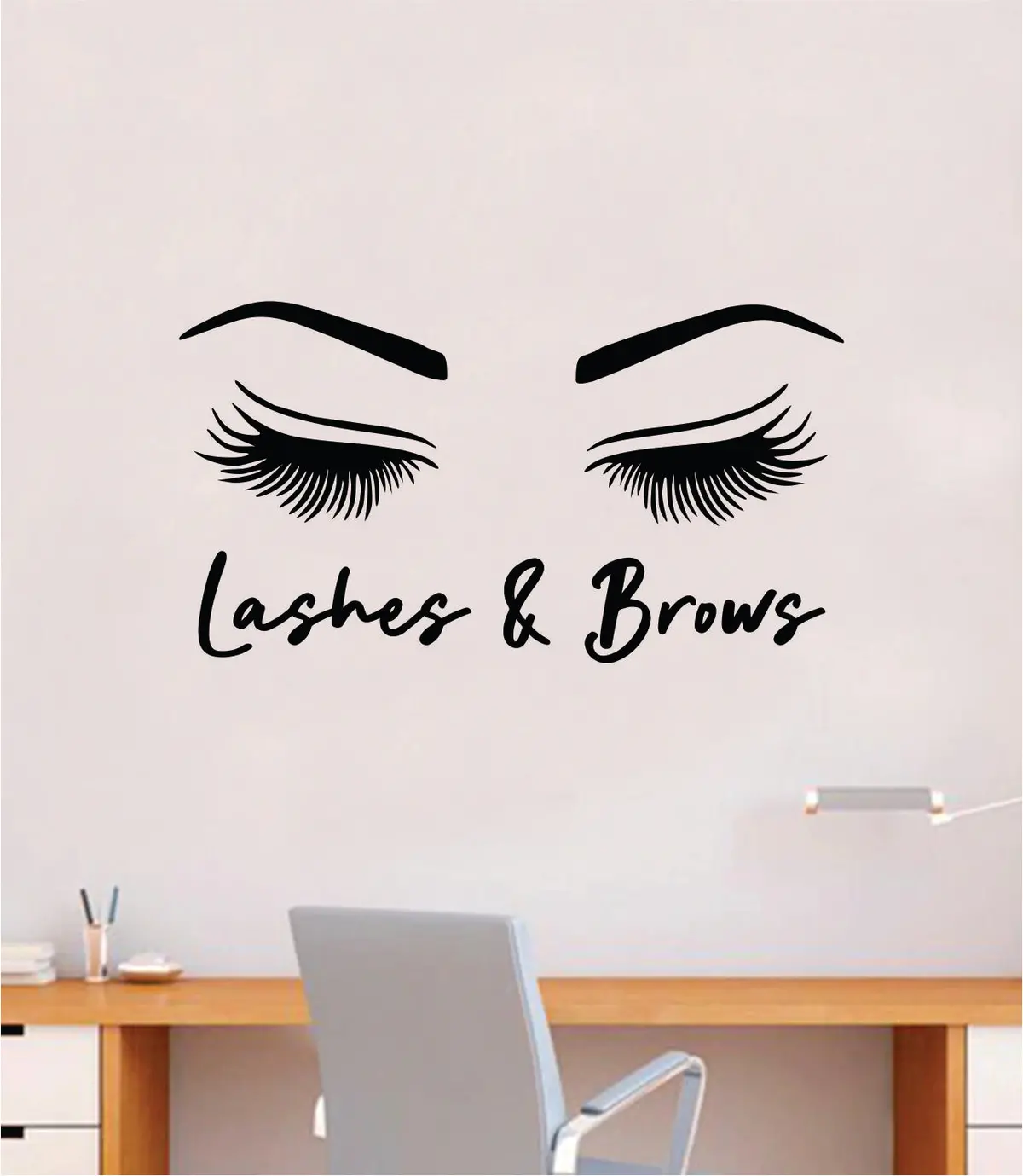 Lashes And Brows V3 Wall Decal Sticker Vinyl Home Decor Bedroom Art Make Up Cosmetics Beauty Salon Girls Eyes Eyelashes Eyebrows 1