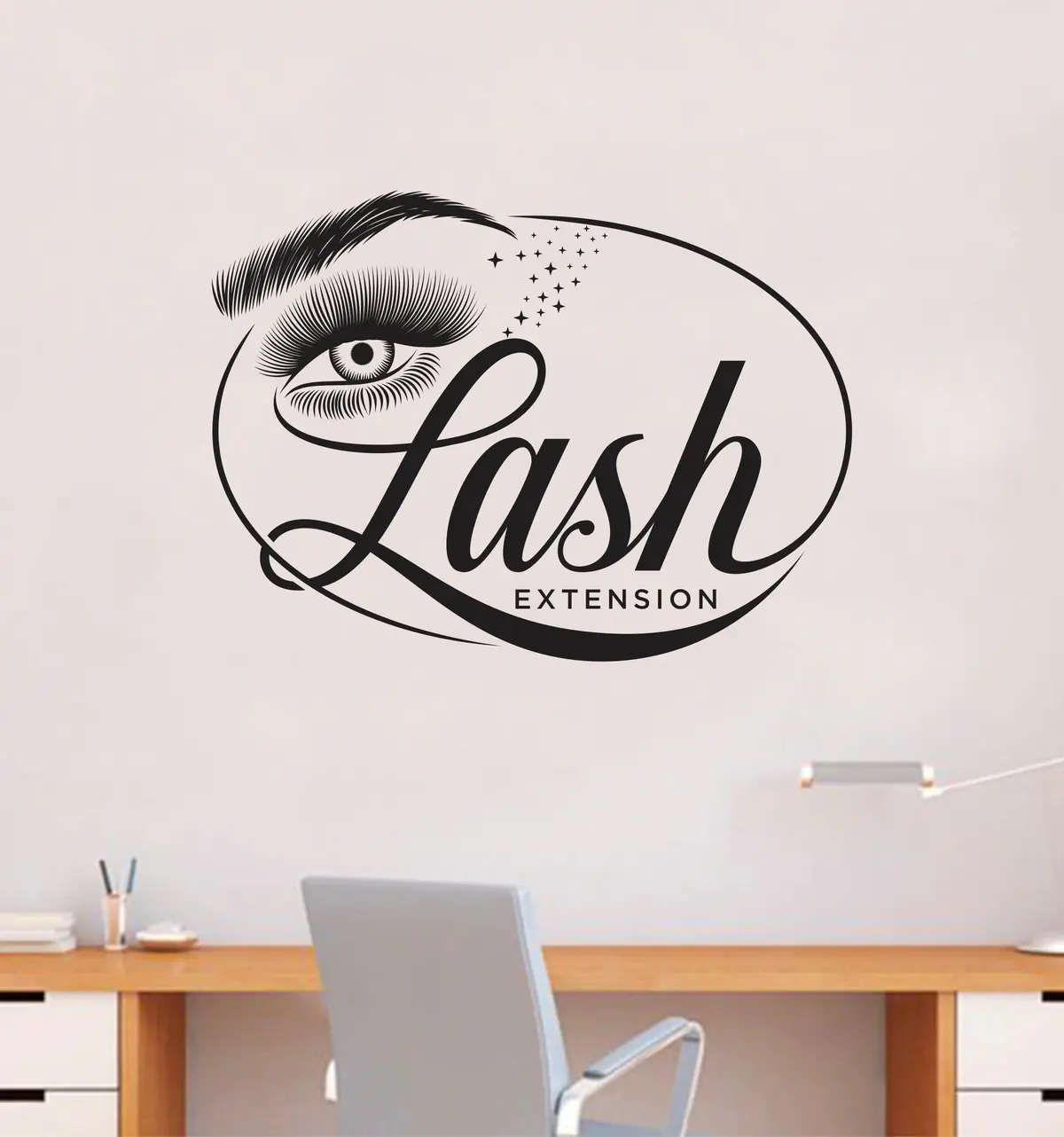 Lash Extension Quote Beautiful Decal Sticker Wall Vinyl Decor Art Make Up Eyelashes Brows Cosmetics Beauty Salon Lips Girls 1