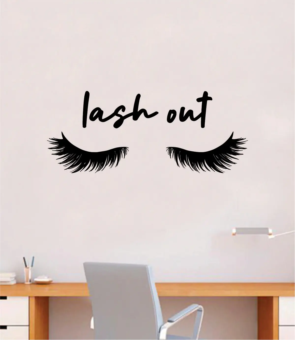 Lash Out V2 Wall Decal Sticker Vinyl Home Decor Bedroom Art Make Up Cosmetics Beauty Salon Girls Eyes Lashes Brows Eyelashes Eyebrows 1