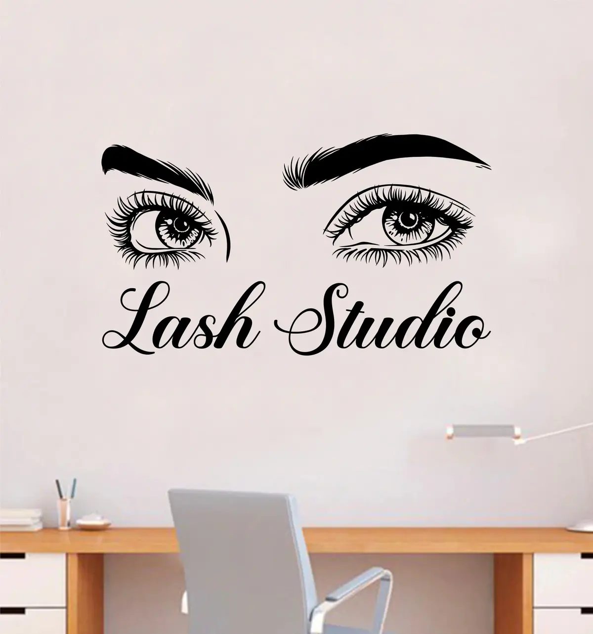 Lash Studio Wall Decal Sticker Vinyl Home Decor Bedroom Art Makeup Cosmetics Lashes Eyebrows Eyelashes Brows Vanity Beauty Women Girls 1
