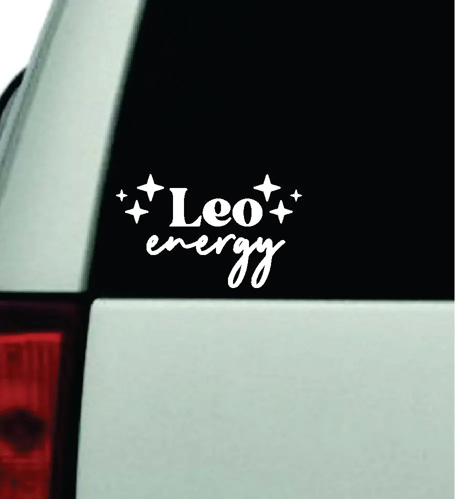 Leo Energy Car Decal Truck Window Windshield Jdm Bumper Sticker Vinyl Quote Boy Girls Funny Mom Milf Women Trendy Cute Aesthetic Zodiac Sign Horoscope 1