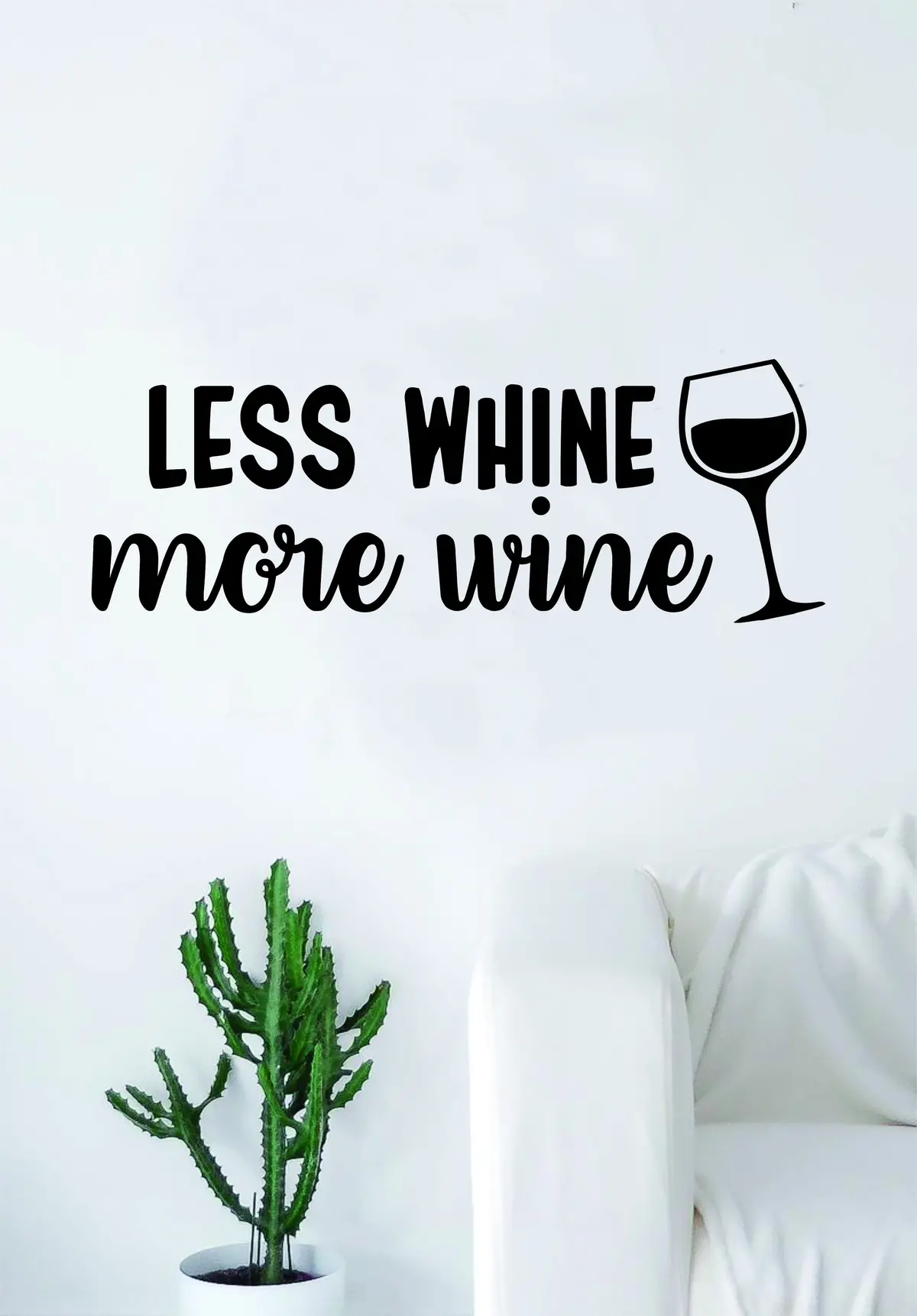 Less Whine More W Ine Quote Wall Decal Sticker Bedroom Living Room Art Vinyl Funny Kitchen Adult Man Cave 1