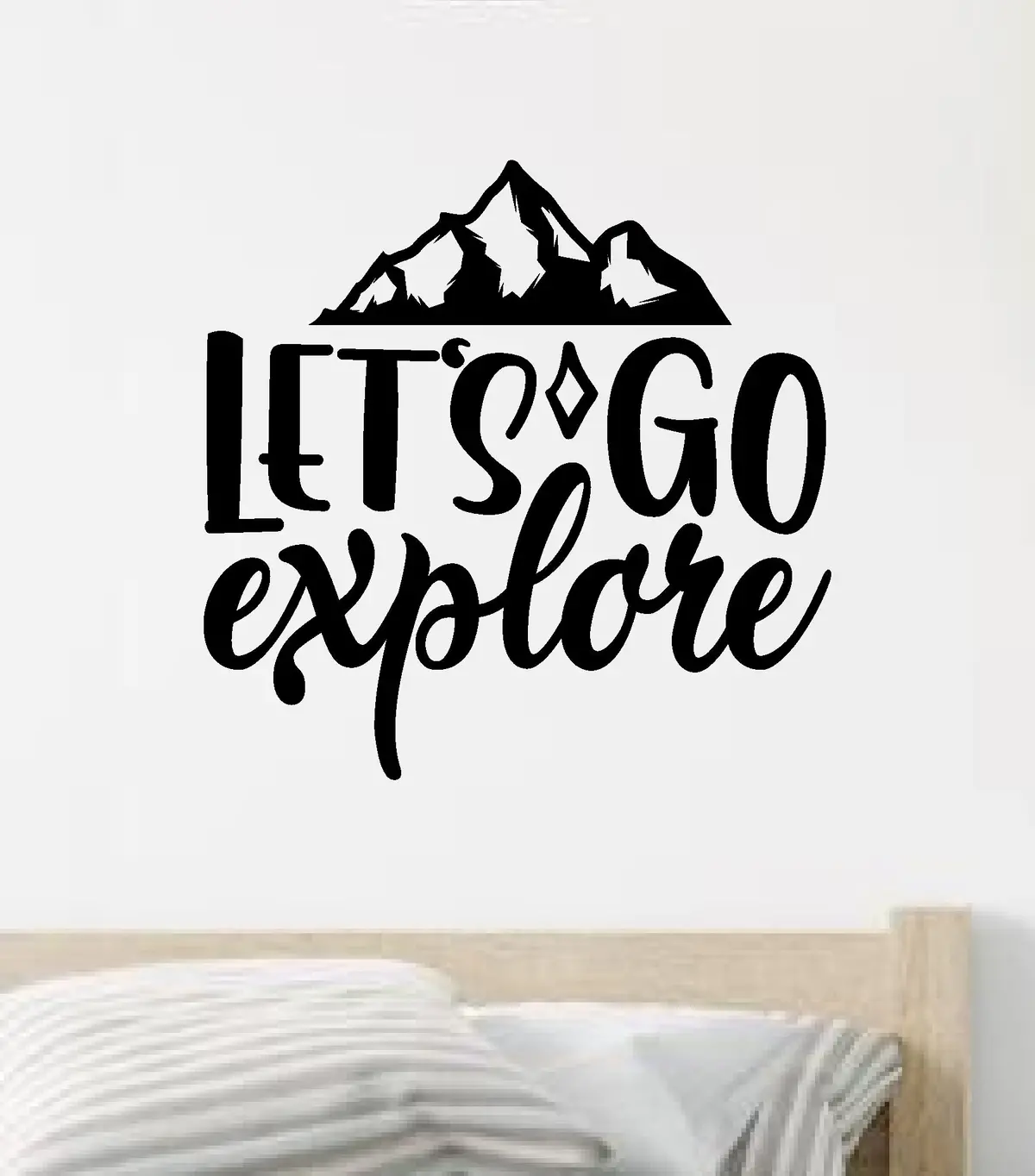 Let's Go Explore Wall Decal Home Decor Vinyl Sticker Art Bedroom Room Girls Boys Men Travel Rv Wanderlust Adventure Hike Mountains Camp 1