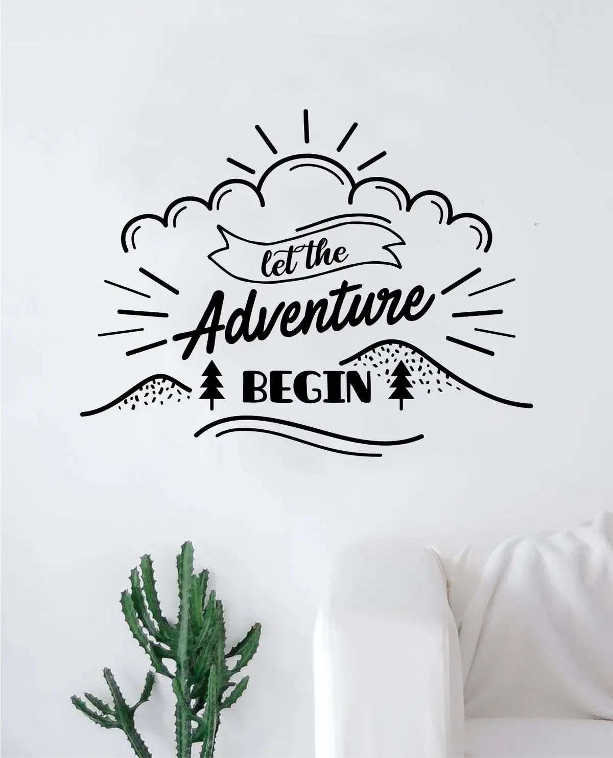 Let The Adventure Begin Decal Sticker Wall Vinyl Art Wall Bedroom Room Home Decor Inspirational Teen Nursery Travel 1
