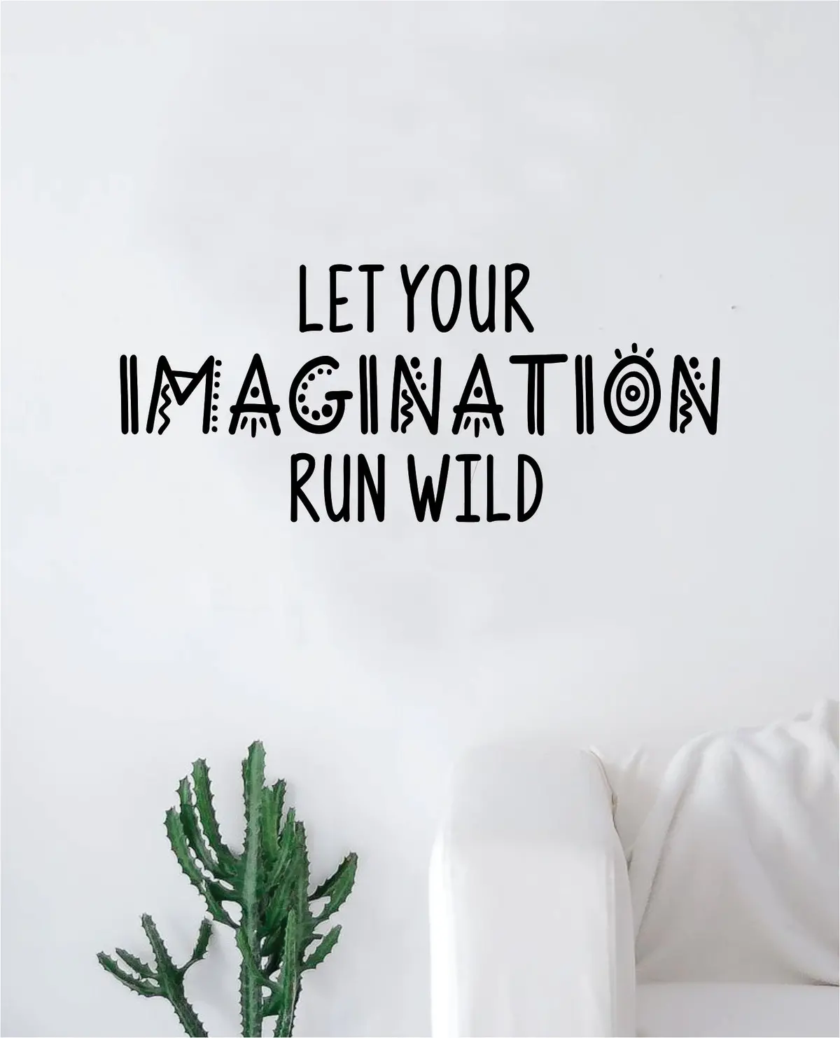 Let Your Imagination Run Wild Decal Sticker Wall Vinyl Art Wall Bedroom Room Home Decor Inspirational Teen Baby Nursery Playroom School 1