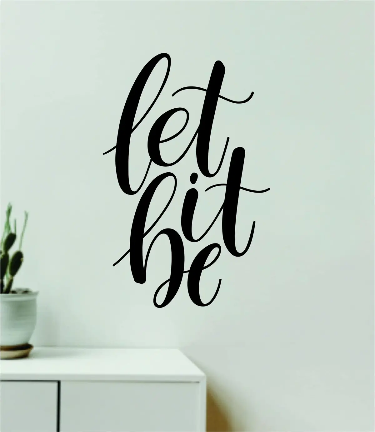 Let It Be V9 Quote Wall Decal Sticker Vinyl Art Decor Bedroom Room Boy Girl Teen Inspirational Motivational School Nursery Good Vibes The Beatles Lyrics Music 1