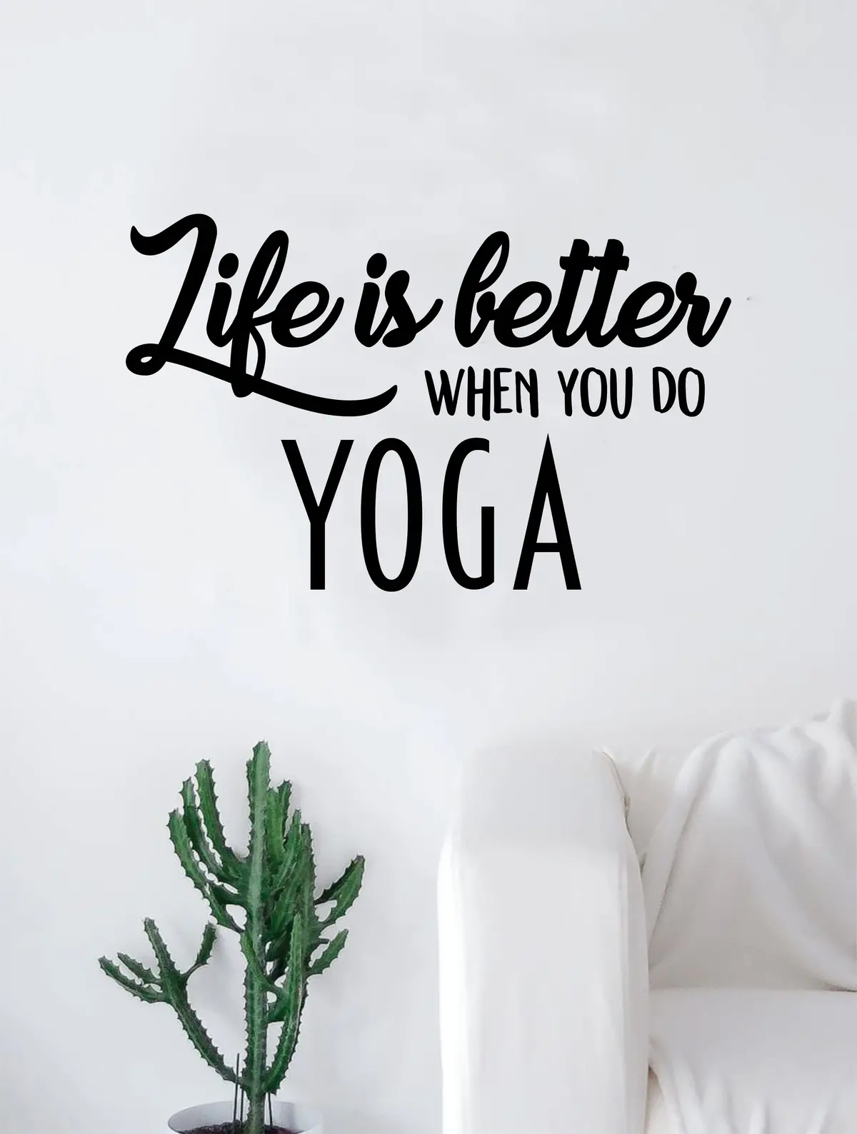 Life Is Better When You Do Yoga Quote Decal Sticker Wall Vinyl Art Home Decor Inspirational Namaste Om 1