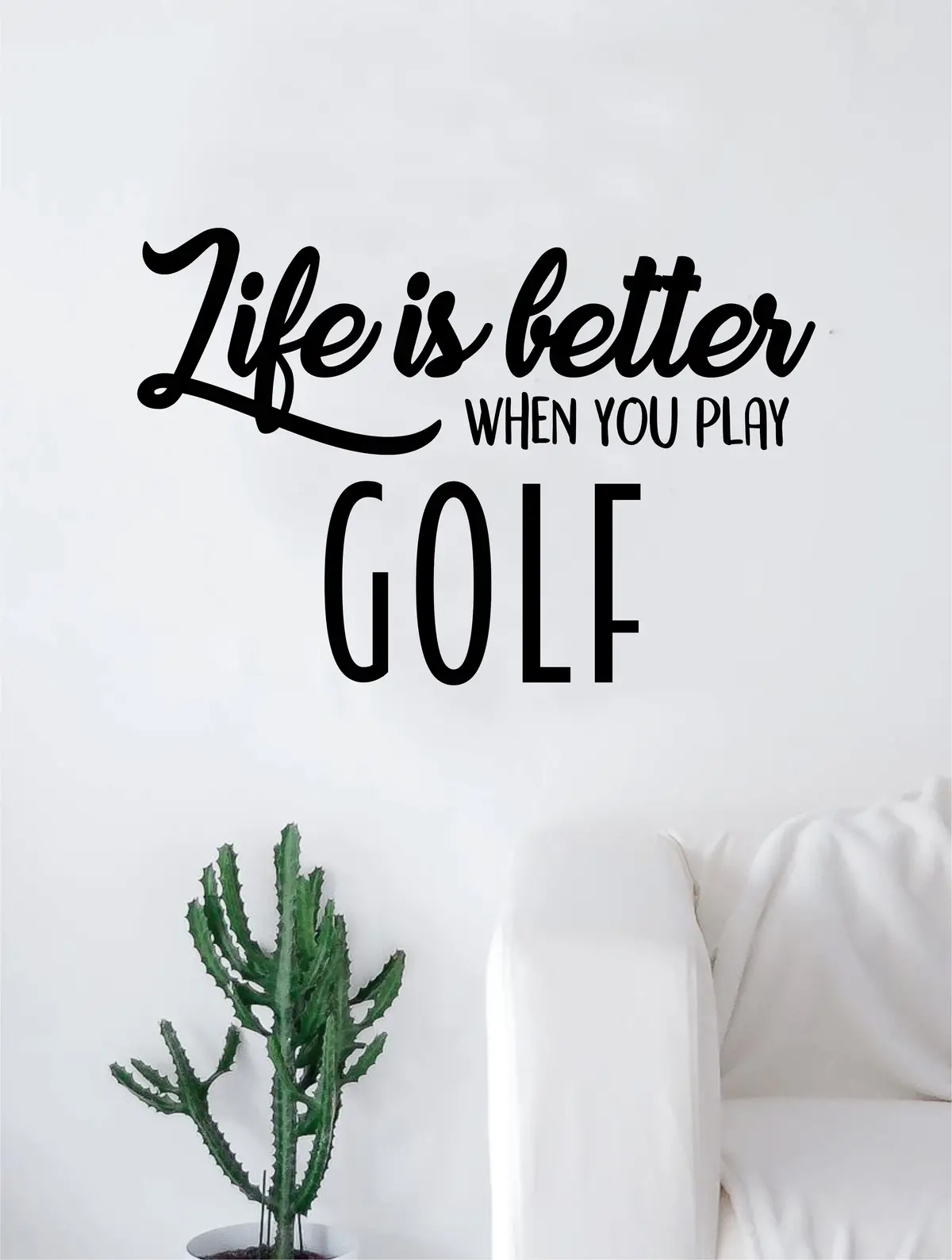Life Is Better When You Play Golf Quote Decal Sticker Wall Vinyl Art Home Decor Inspirational Sports Teen 1