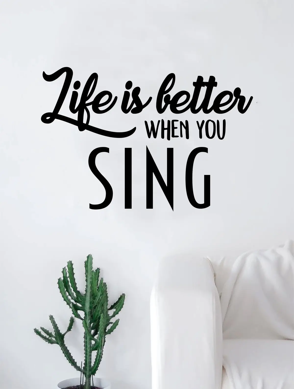 Life Is Better When You Sing Quote Decal Sticker Wall Vinyl Art Home Decor Inspirational Singer Singing Music 1