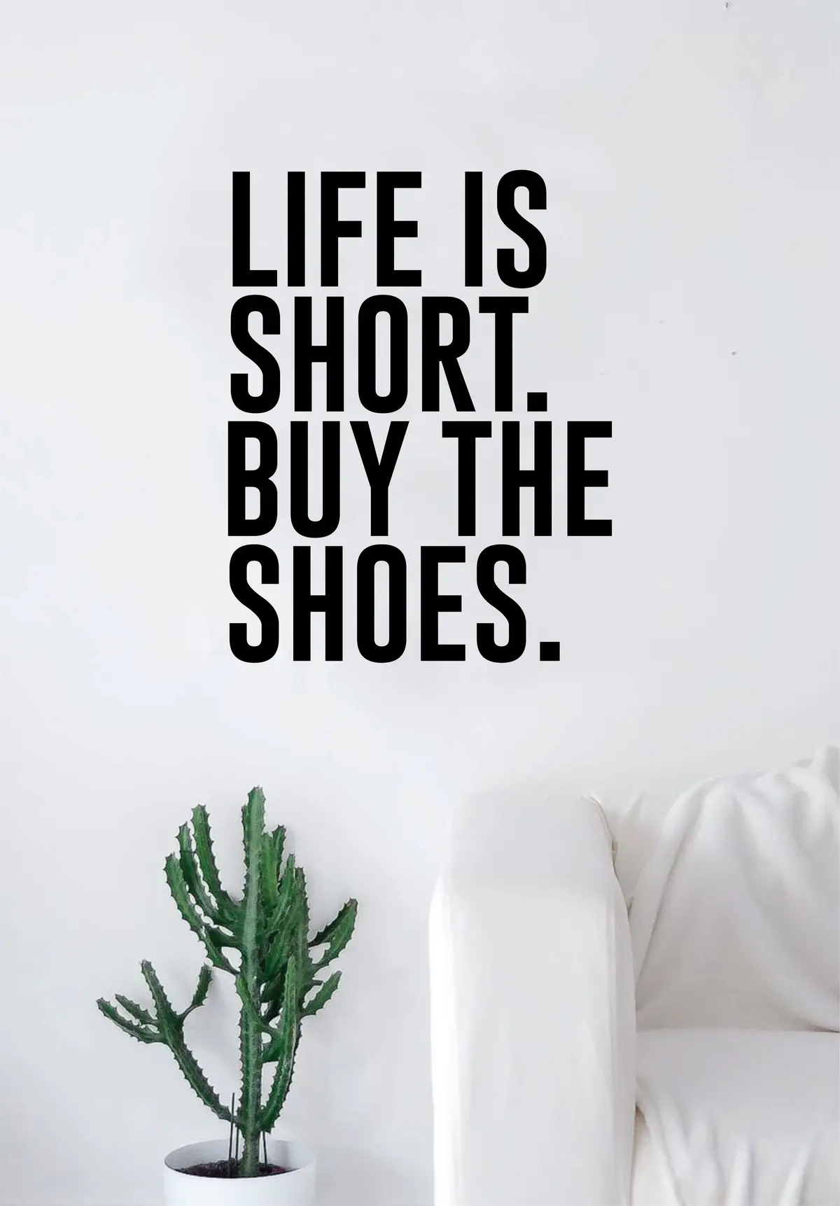 Life Is Short Buy The Shoes Quote Beautiful Design Decal Sticker Wall Vinyl Decor Art Beauty Funny Girls Heels Clothes Girly 1