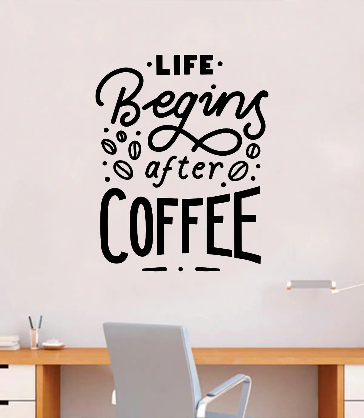 Life Begins After Coffee Quote Wall Decal Sticker Bedroom Room Art Vinyl Decor Kitchen Shop Morning Java Roasted Latte Iced 1