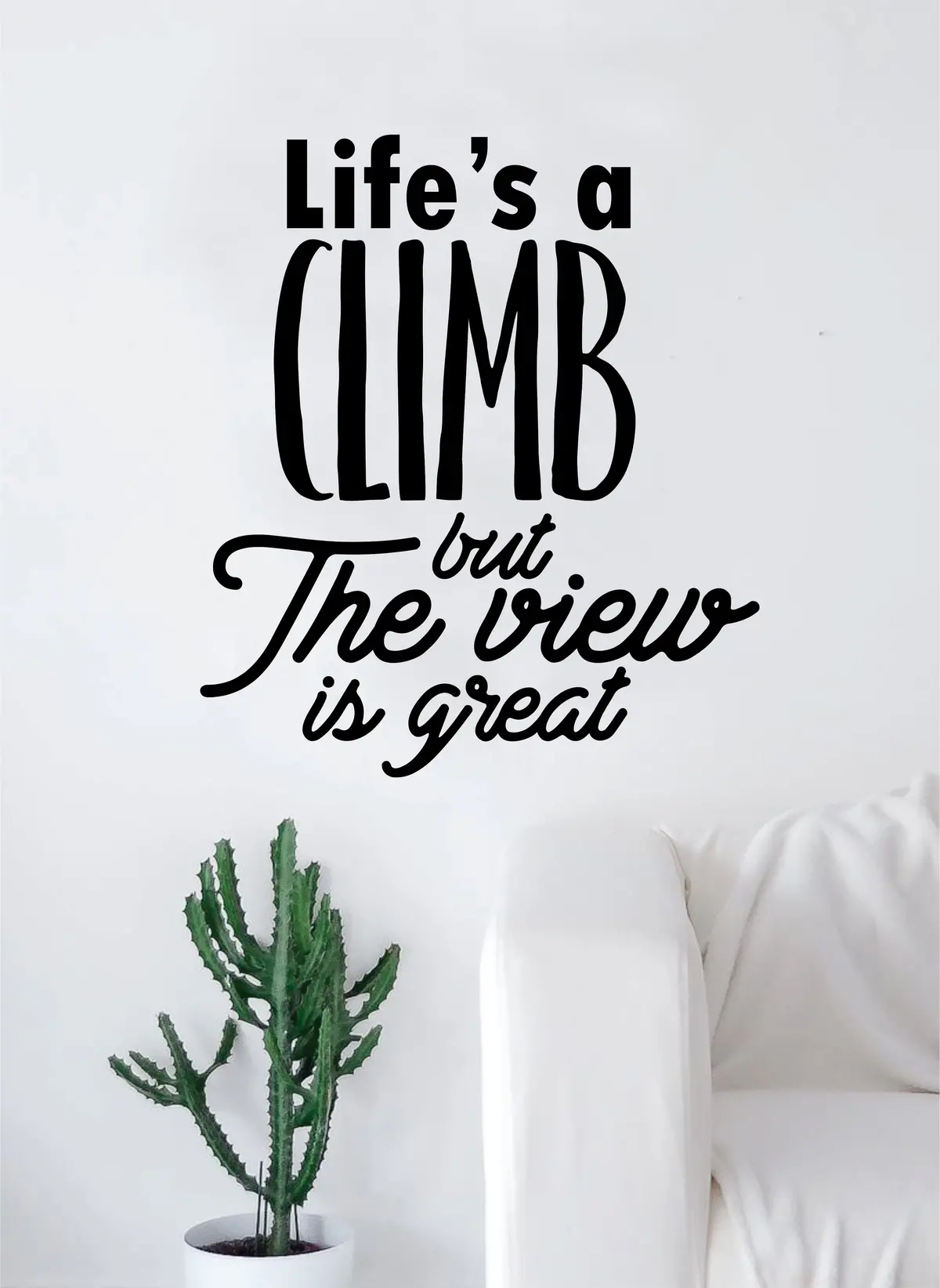 Life's A Climb Quote Decal Sticker Wall Vinyl Art Home Room Decor Travel Adventure Inspirational 1