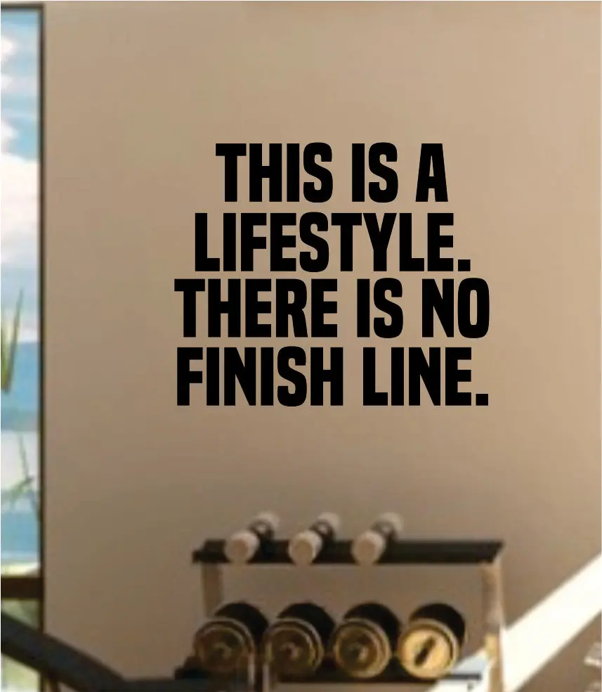 Lifestyle Finish Line Decal Sticker Wall Vinyl Art Wall Bedroom Room Decor Motivational Inspirational Teen Sports Gym Fitness 1