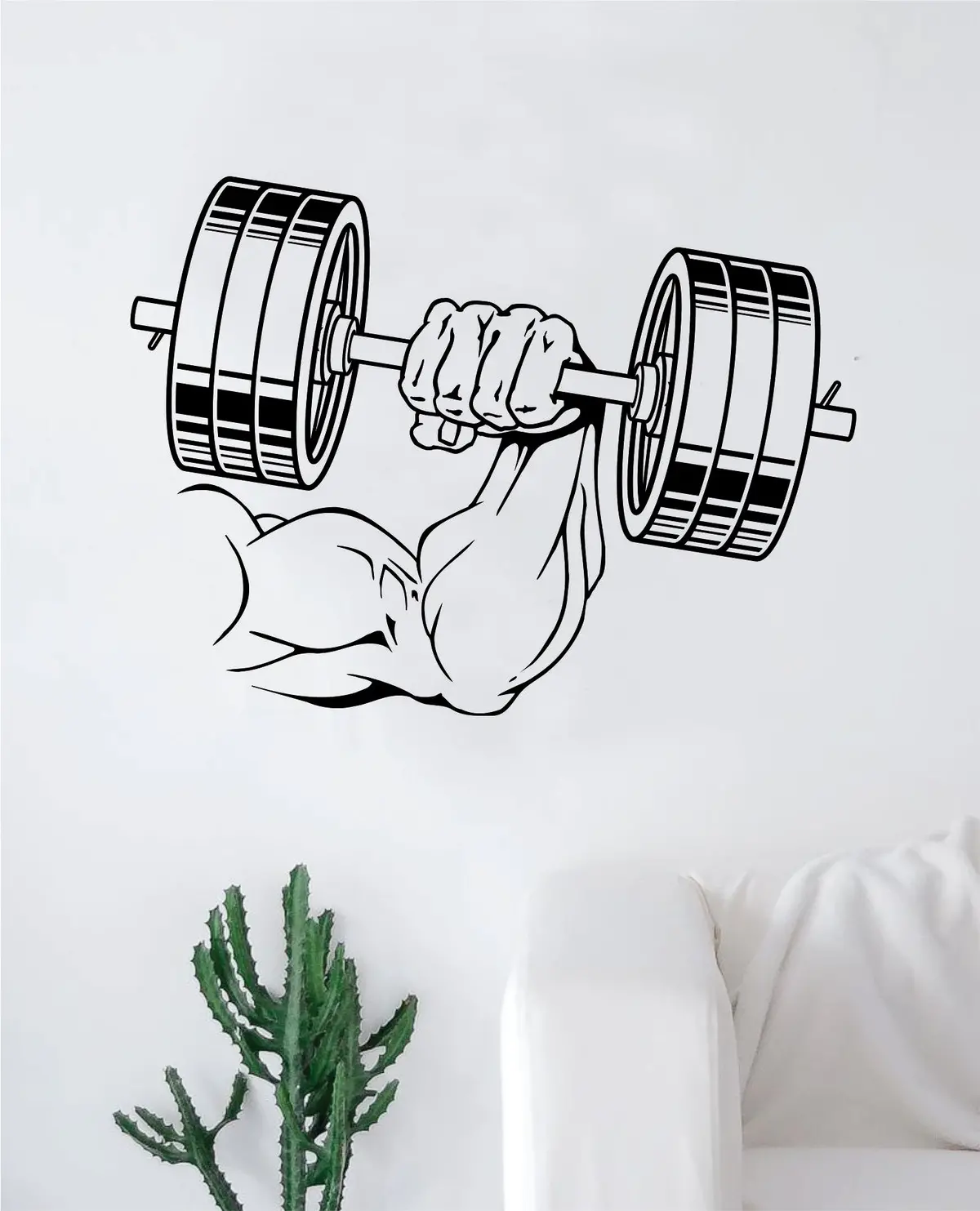 Lifting Weights Decal Sticker Wall Vinyl Art Wall Bedroom Room Decor Motivational Inspirational Teen Gym Fitness Sports 1