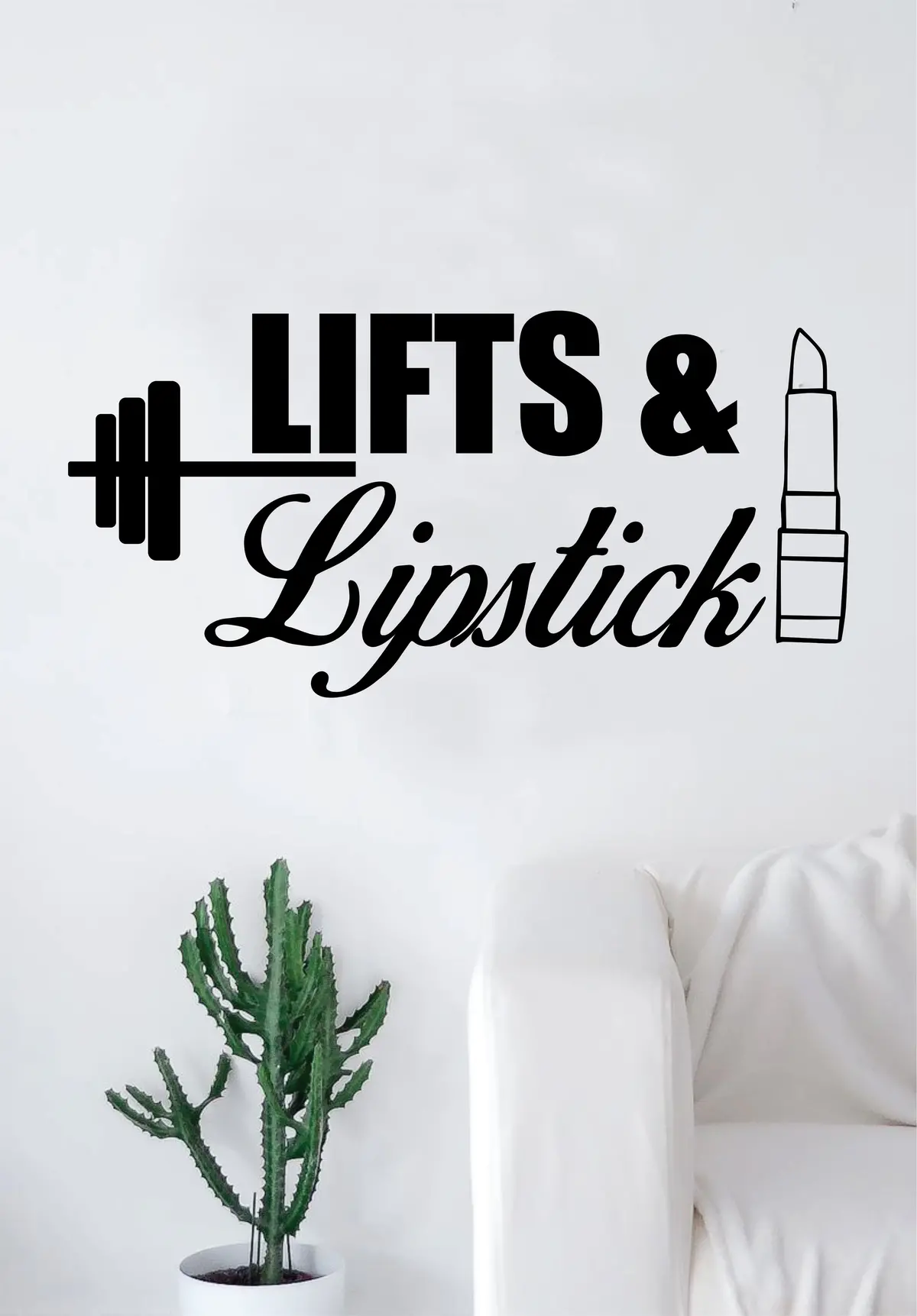 Lifts And Lipstick Girls Make Up Decal Sticker Wall Vinyl Art Wall Bedroom Room Decor Motivational Inspirational Teen Sports Gym Fitness 1