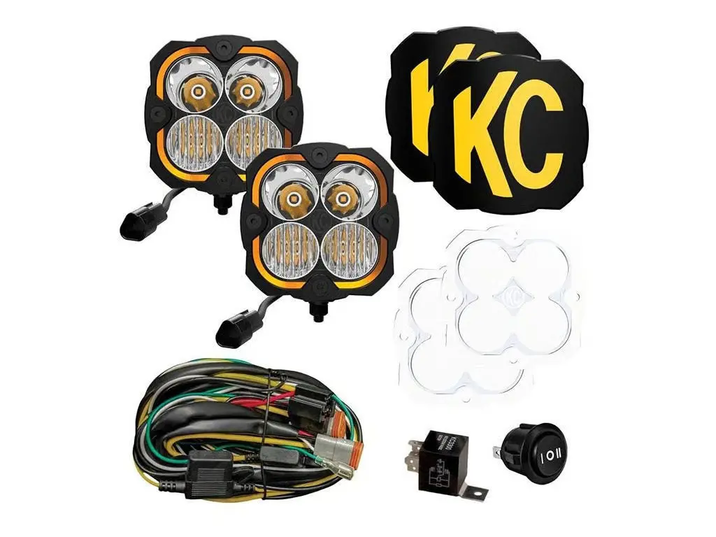 Front Runner Flex Era 4 Dual Mode 2-Light Master Kit – 7912 Lumens, 5000K White, Combo/Spot Beam, Black Aluminum Housing (1 Set) 1