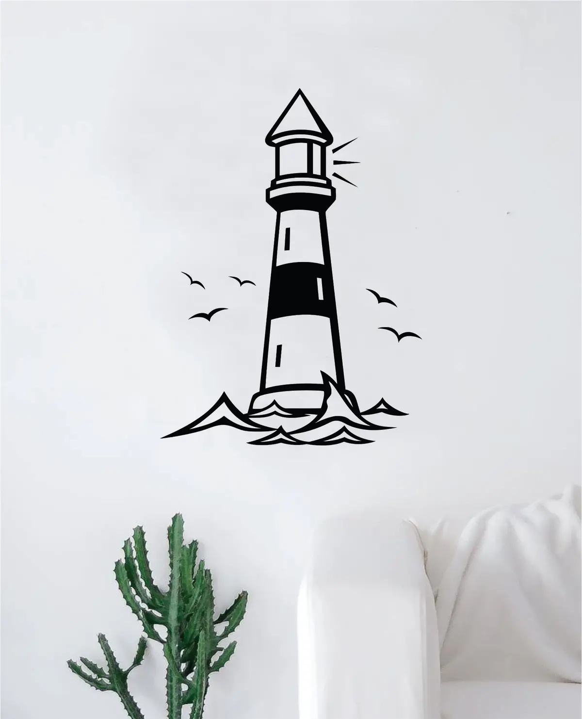 Light House V2 Decal Sticker Wall Vinyl Art Wall Bedroom Room Home Decor Teen Inspirational Teen Tattoo Ocean Beach Nautical 1
