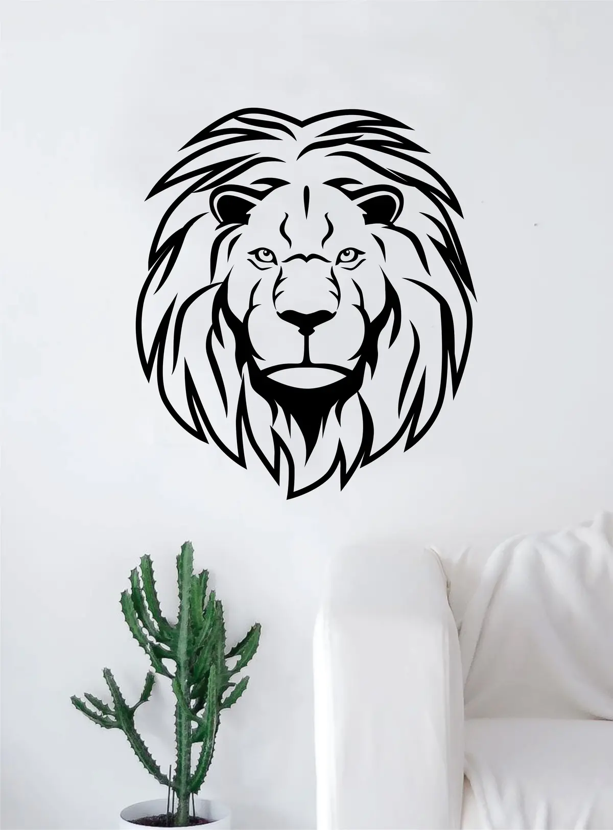 Lion Face V17 Decal Sticker Wall Vinyl Art Home Decor Teen Animal Beautiful King Of The Jungle 1