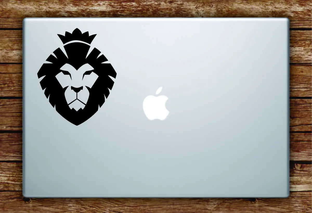 Lion Face Laptop Apple Macbook Quote Wall Decal Sticker Art Vinyl Animal King Cat Crown 1