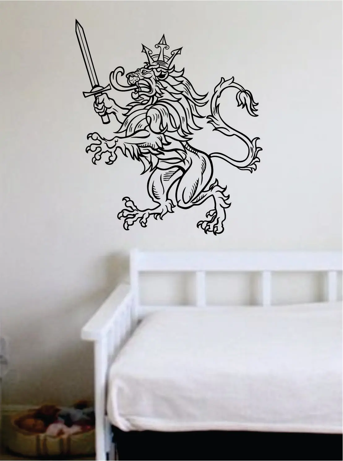 Lion V19 Animals King Crown Sword Wall Decal Sticker Vinyl Art Bedroom Living Room Decor Teen Boy Girl 1