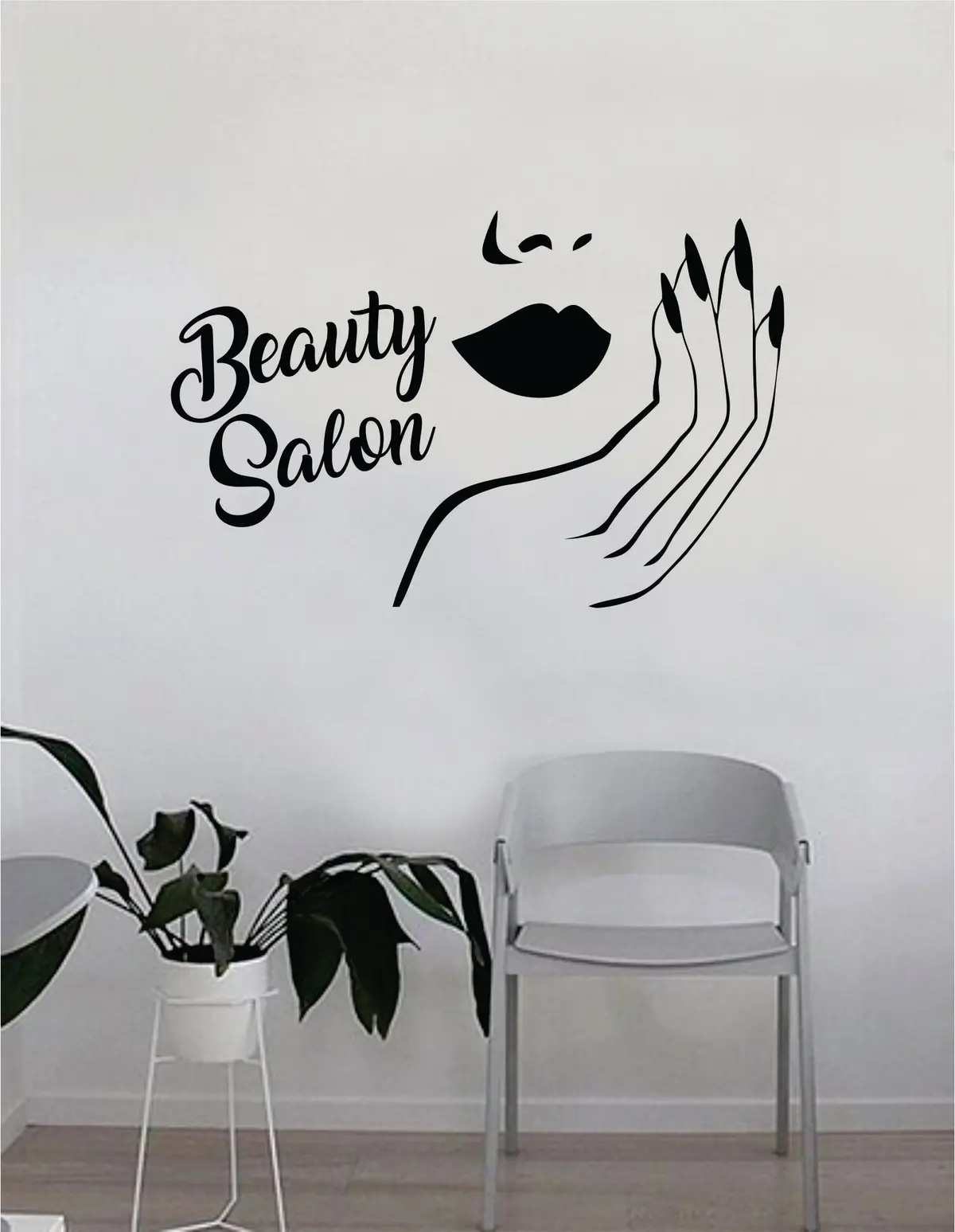 Lips And Nails Beauty Salon Quote Beautiful Design Decal Sticker Wall Vinyl Decor Art Eyebrows Eyelashes Make Up Cosmetics Mua Lashes Girls 1