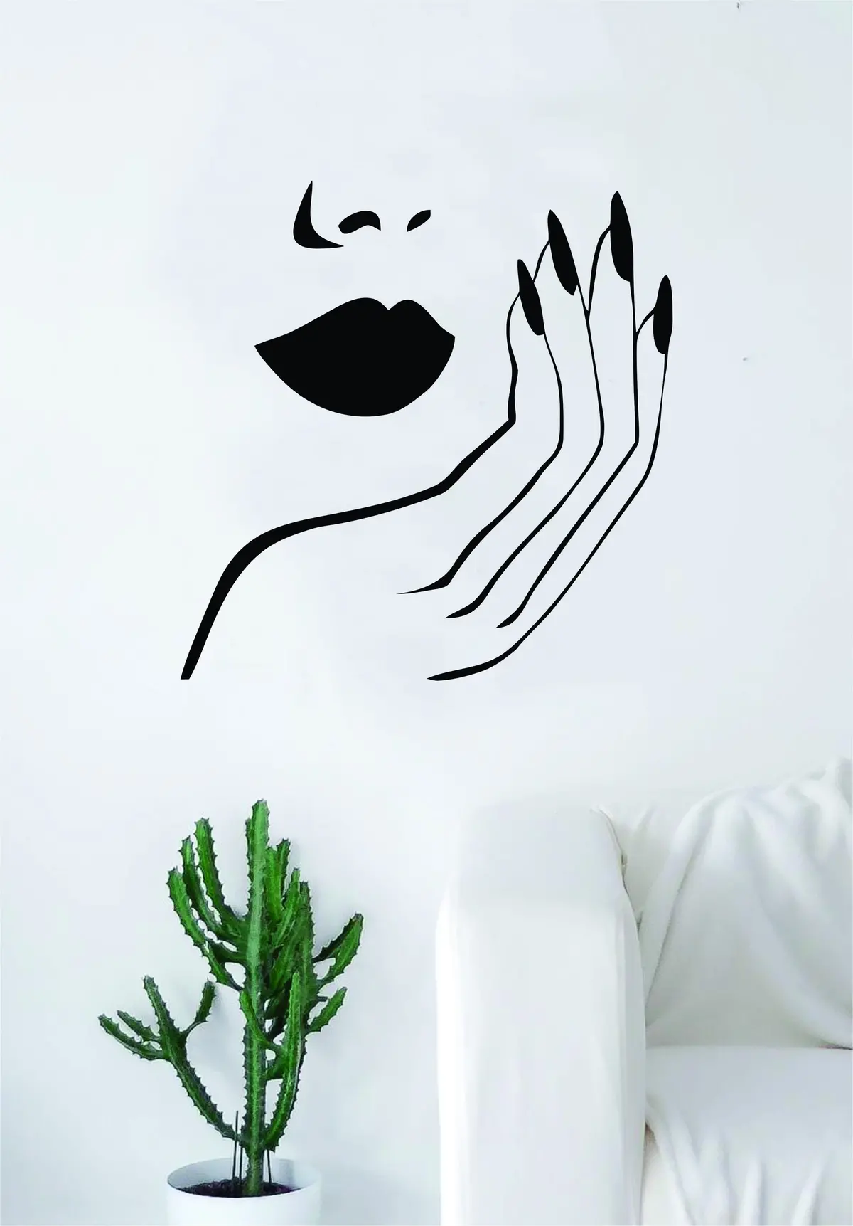 Lips And Nails Wall Decal Sticker Vinyl Room Decor Art Girls Stylist Logo Female Hair Spa Shop Beauty Salon Make Up 1