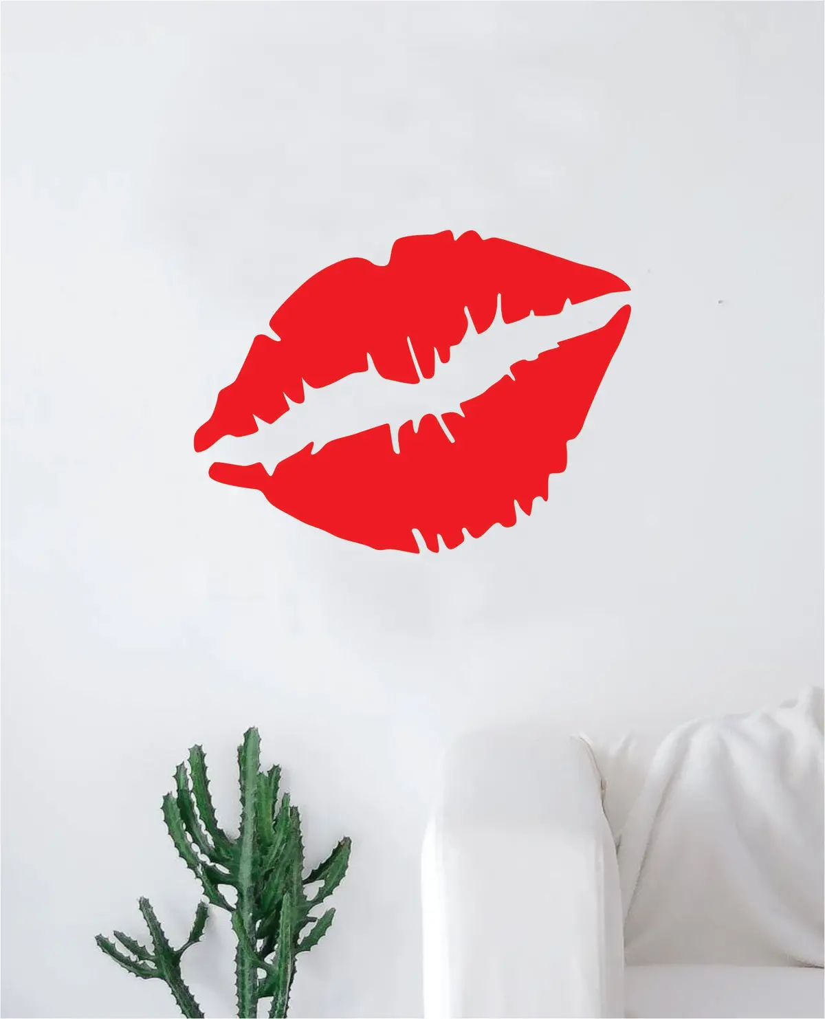 Red Lips Wall Decal Decor Art Sticker Vinyl Room Bedroom Home Teen Inspirational Girls Teen Make Up Beauty Lipstick Cute Beautiful 1