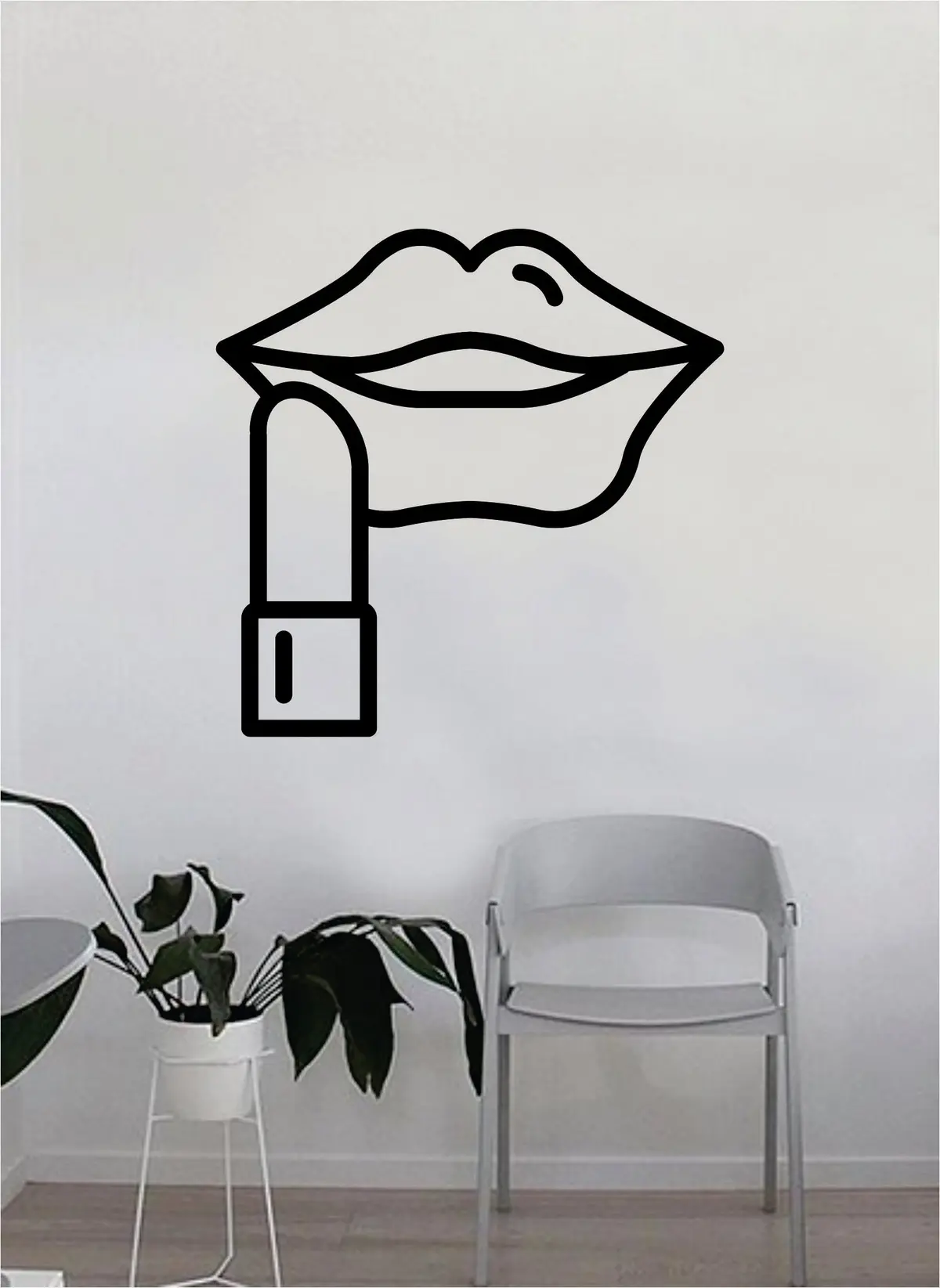 Lipstick Lips Wall Decal Sticker Vinyl Room Decor Art Girls Cute Female Spa Beauty Salon Make Up Teen Mua Beautiful 1