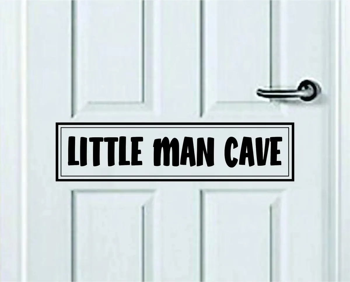 Little Man Cave V2 Wall Decal Sticker Bedroom Door Home Art Vinyl Inspirational Teen Decor Sign Family Kids Apartment Cute Sports Son Boys 1
