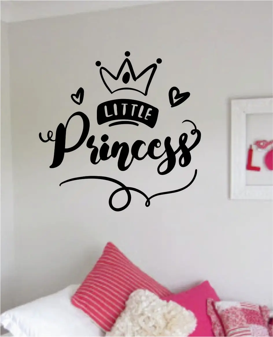 Little Princess Quote Wall Decal Sticker Home Room Decor Vinyl Art Bedroom Cute Daughter Baby Teen Crown Nursery Girls Kids 1