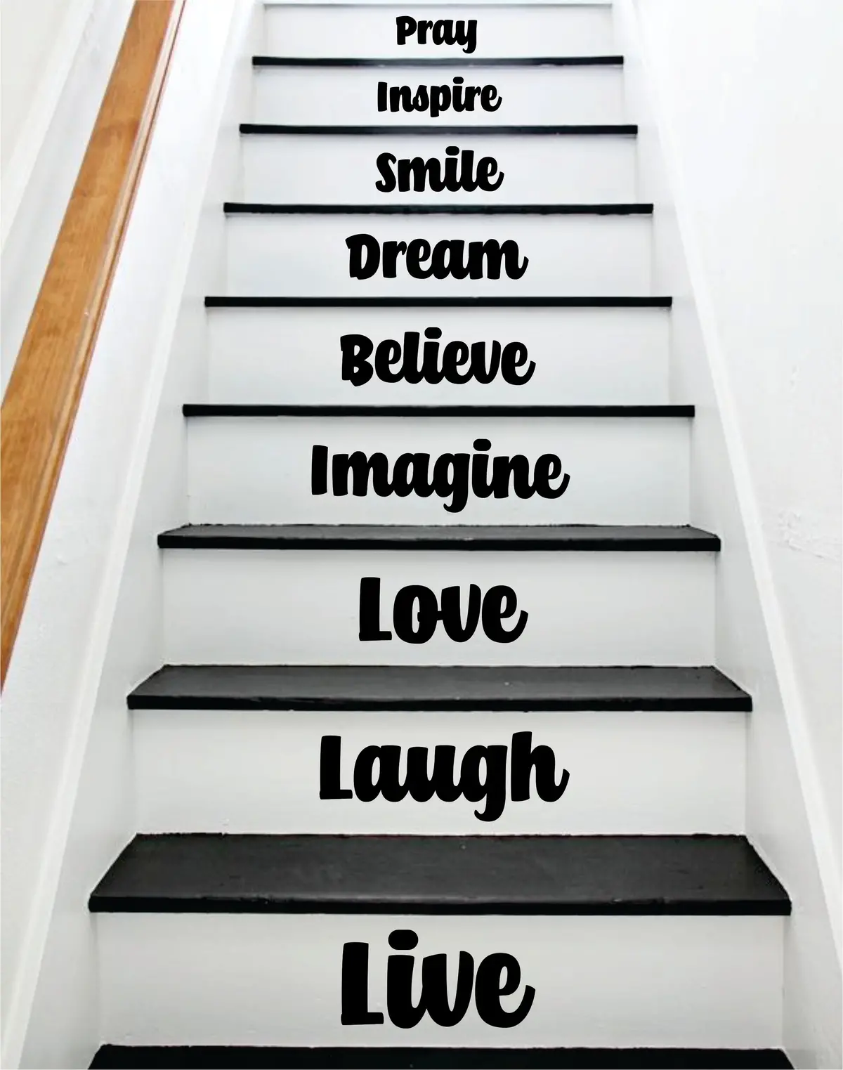 Live Laugh Love Stairs Quote Wall Decal Sticker Room Art Vinyl Family Home House Staircase Dream Inspirational Dream Adventure 1
