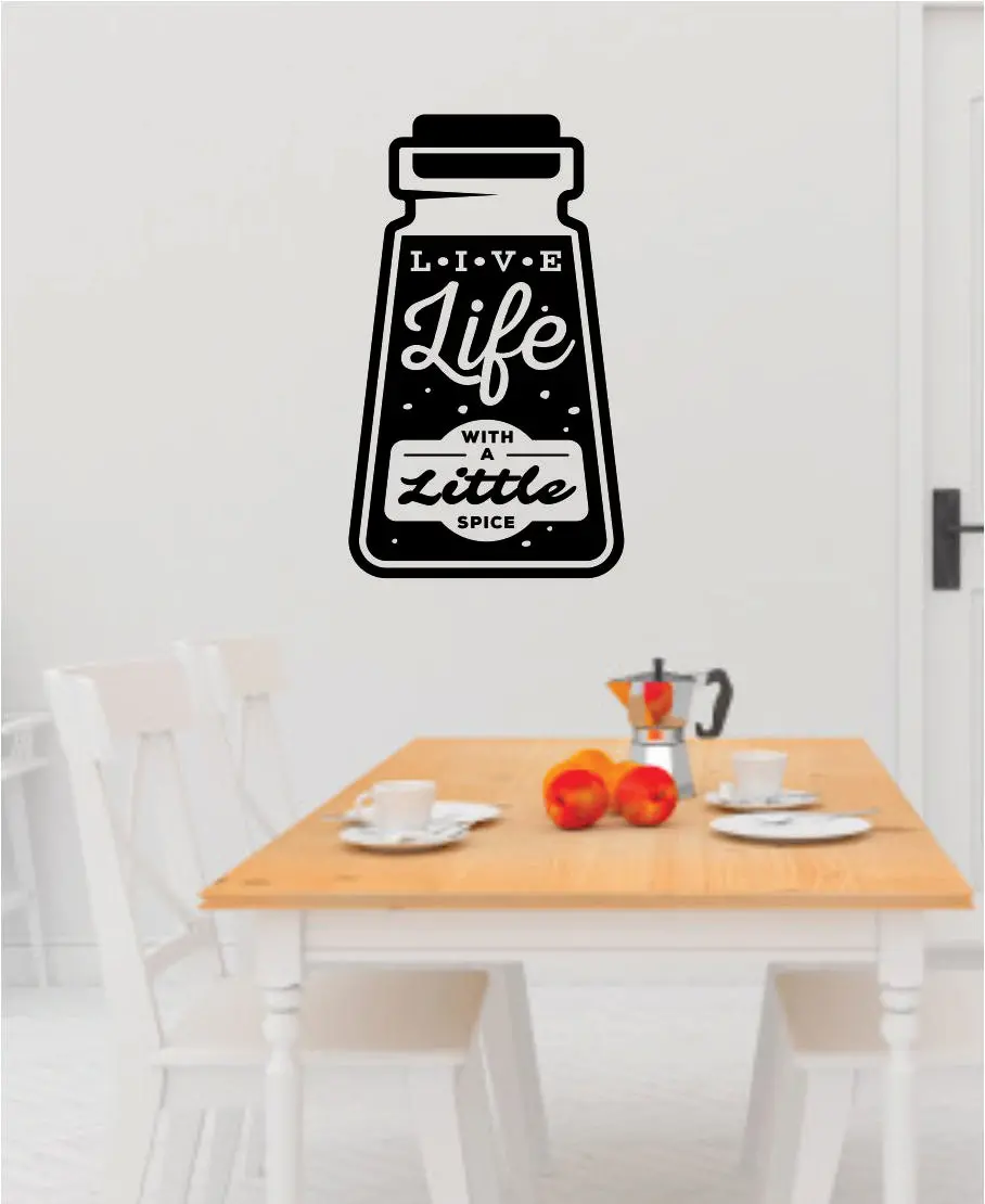 Live Life With A Little Spice Wall Decal Sticker Bedroom Room Art Vinyl Home Decor Teen Food Kitchen Family Funny Love Eat 1