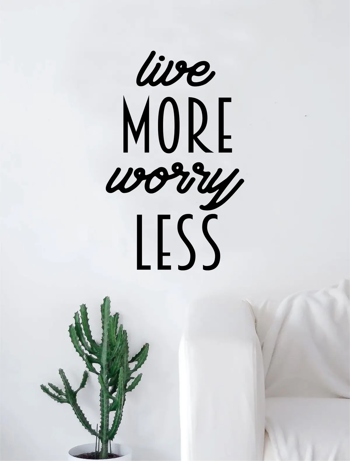 Live More Worry Less Quote Decal Sticker Wall Vinyl Art Home Decor Inspirational Adventure Travel 1