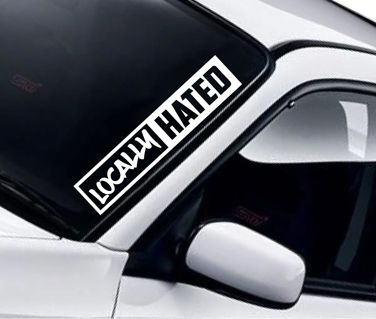 Locally Hated V3 Wall Decal Car Truck Window Windshield Jdm Sticker Vinyl Lettering Quote Drift Boy Girl Funny Sadboyz Racing Men Broken Heart Club Japanese 1