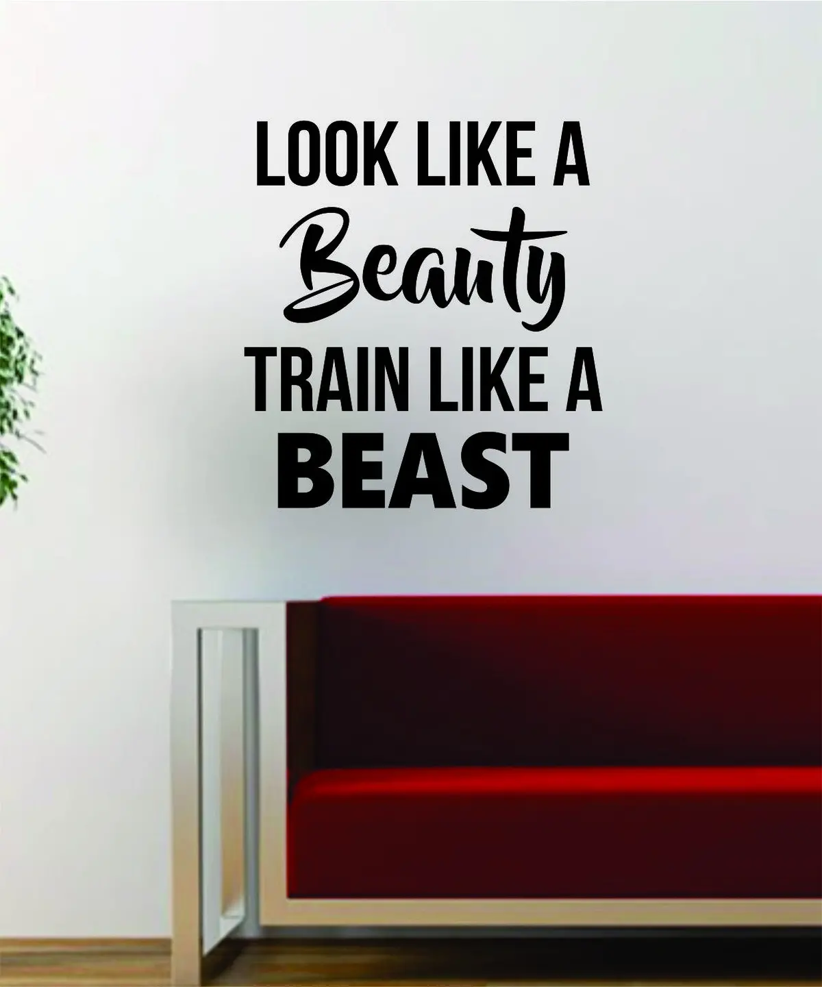 Look Like A Beauty Train Like A Beast Quote Inspirational Gym Fitness Decal Sticker Wall Vinyl Art Wall Room Decor Decoration 1